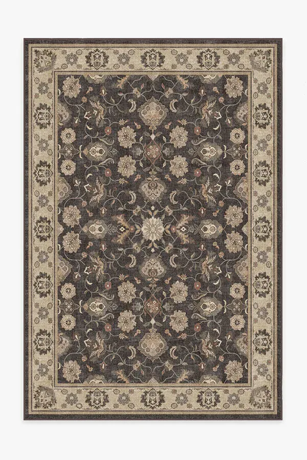 Machine Washable Area Rug - Black, Chenille