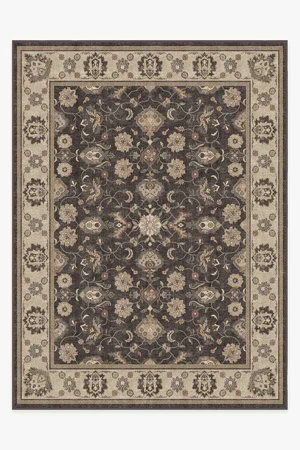 Machine Washable Area Rug - Black, Chenille