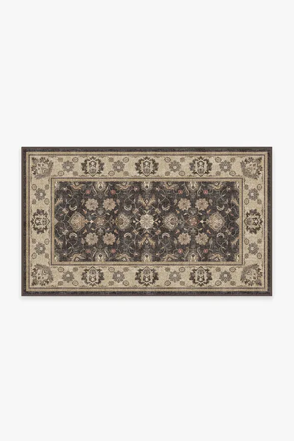 Machine Washable Area Rug - Black, Chenille