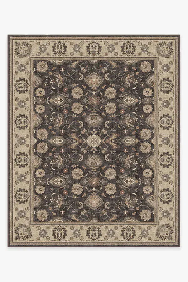 Machine Washable Area Rug - Black, Chenille
