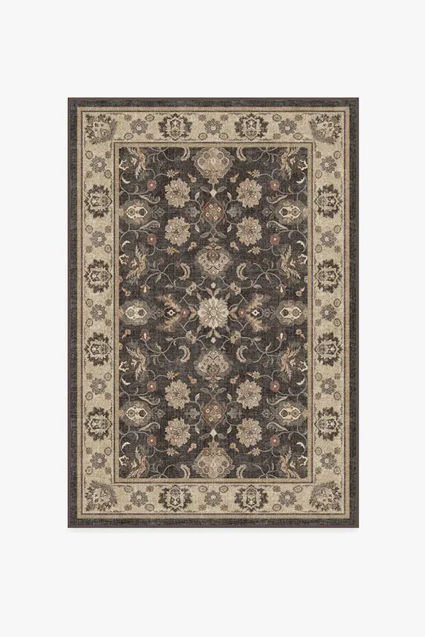 Machine Washable Area Rug - Black, Chenille
