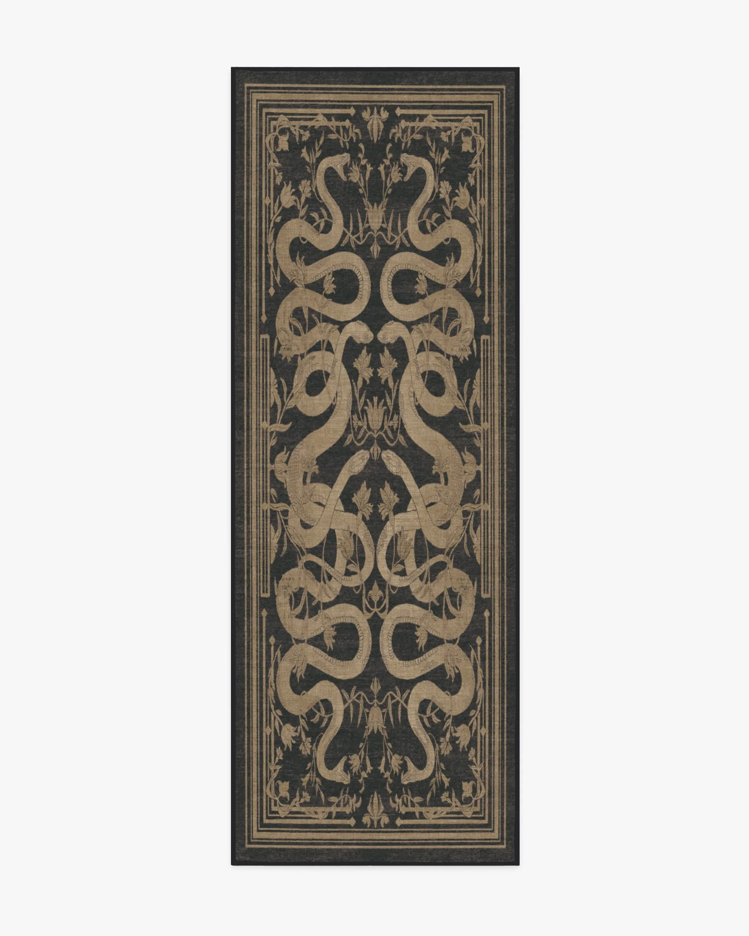 Machine Washable Area Rug - Black, Flatwoven