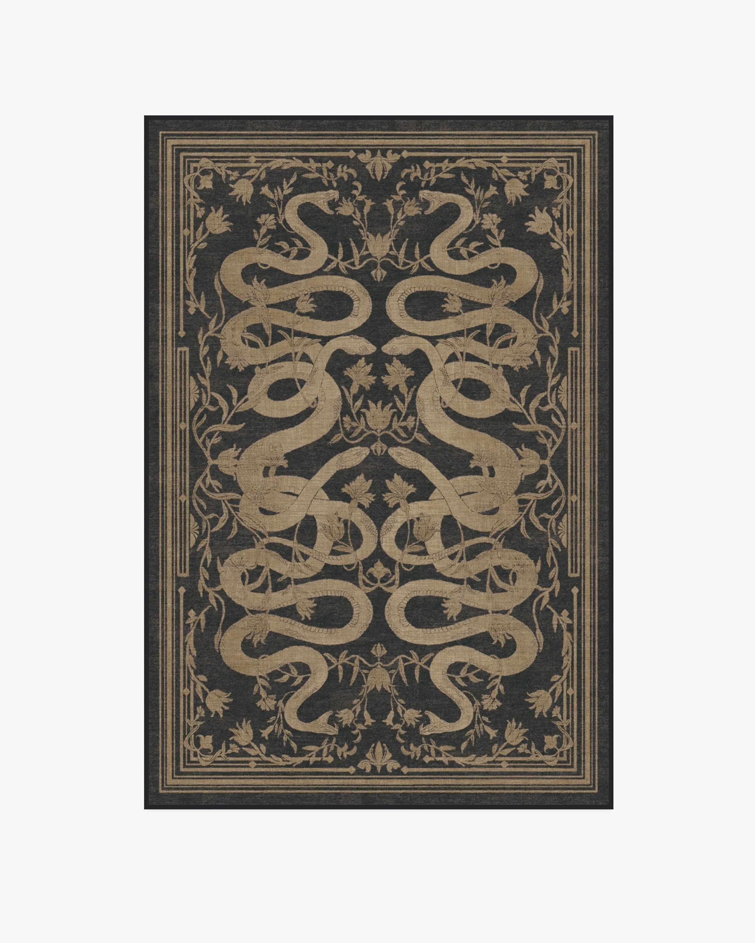 Machine Washable Area Rug - Black, Flatwoven