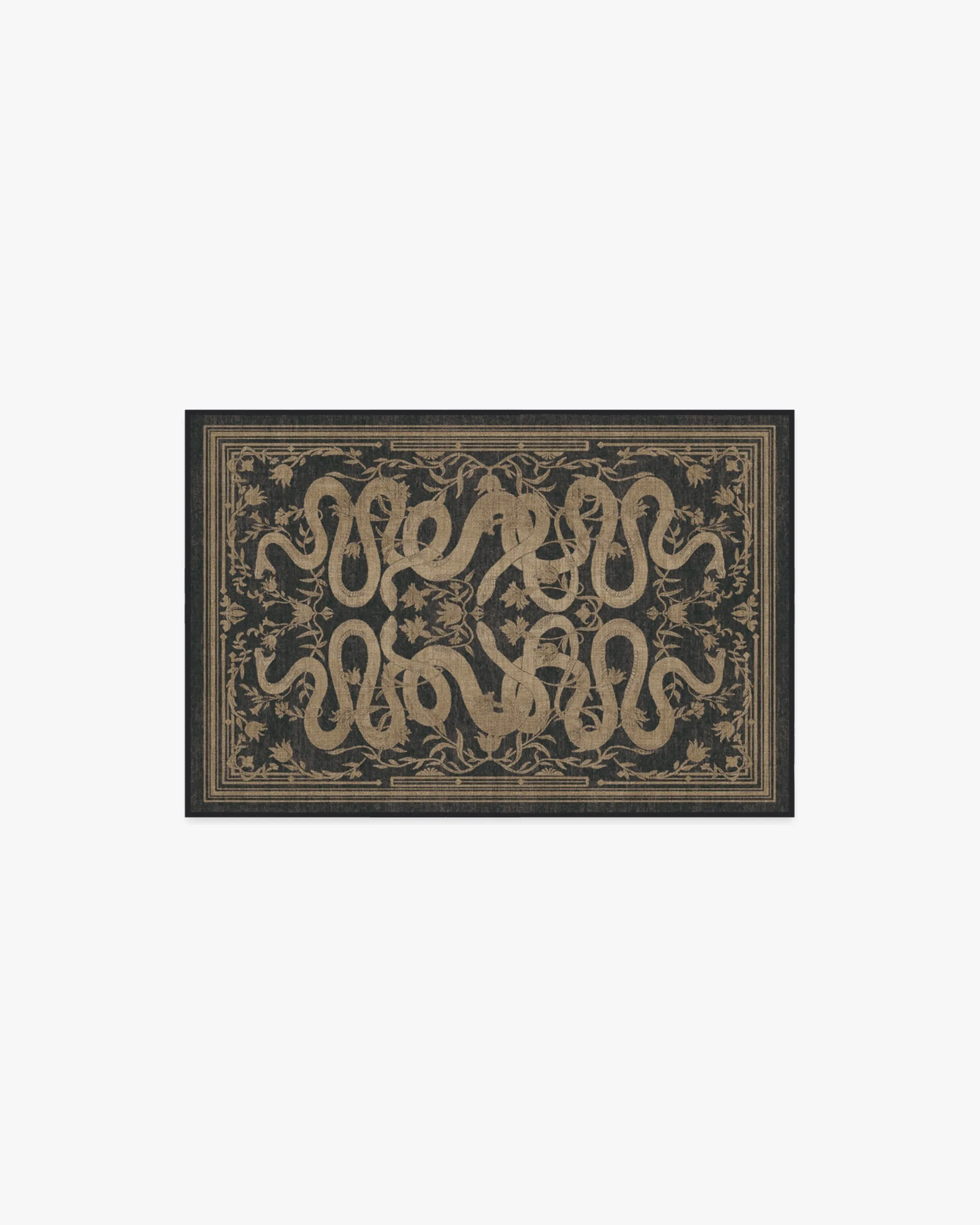 Machine Washable Area Rug - Black, Flatwoven image