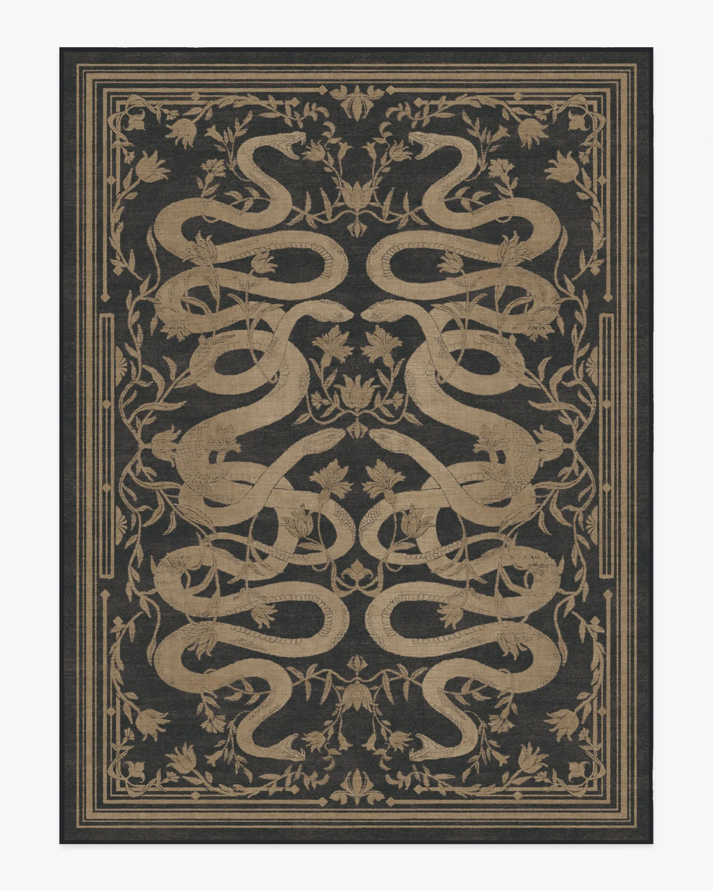 Machine Washable Area Rug - Black, Flatwoven