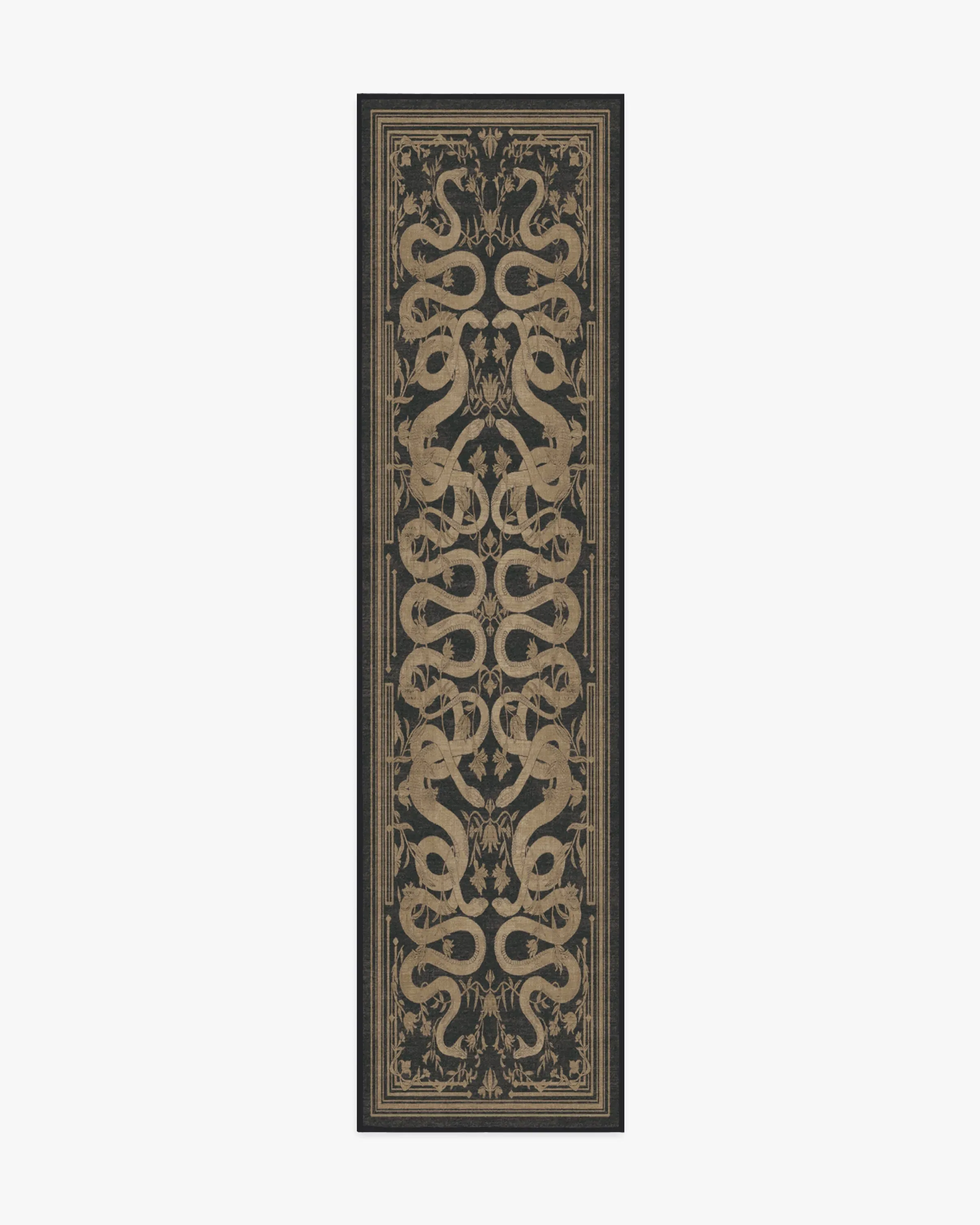 Machine Washable Area Rug - Black, Flatwoven