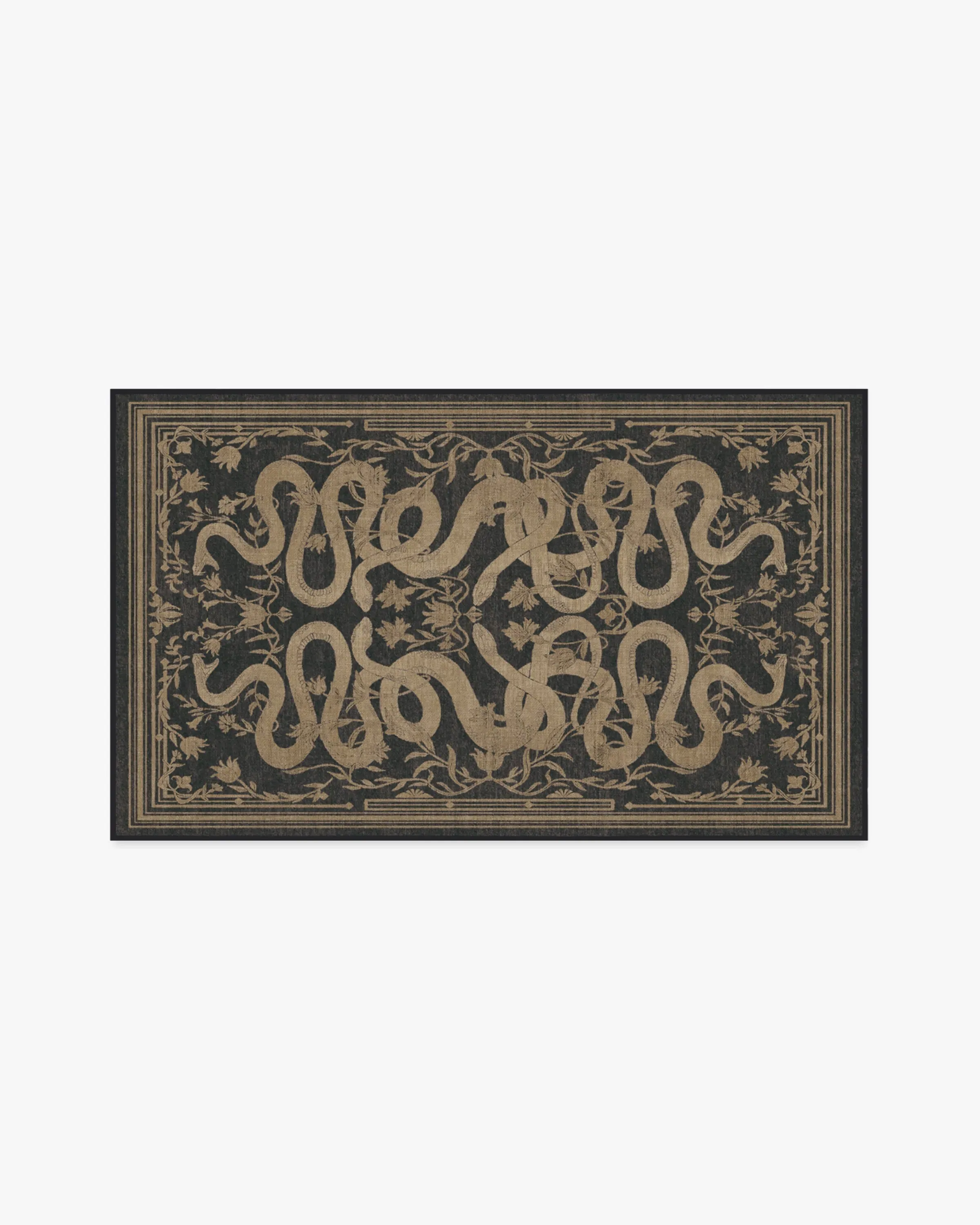 Machine Washable Area Rug - Black, Flatwoven