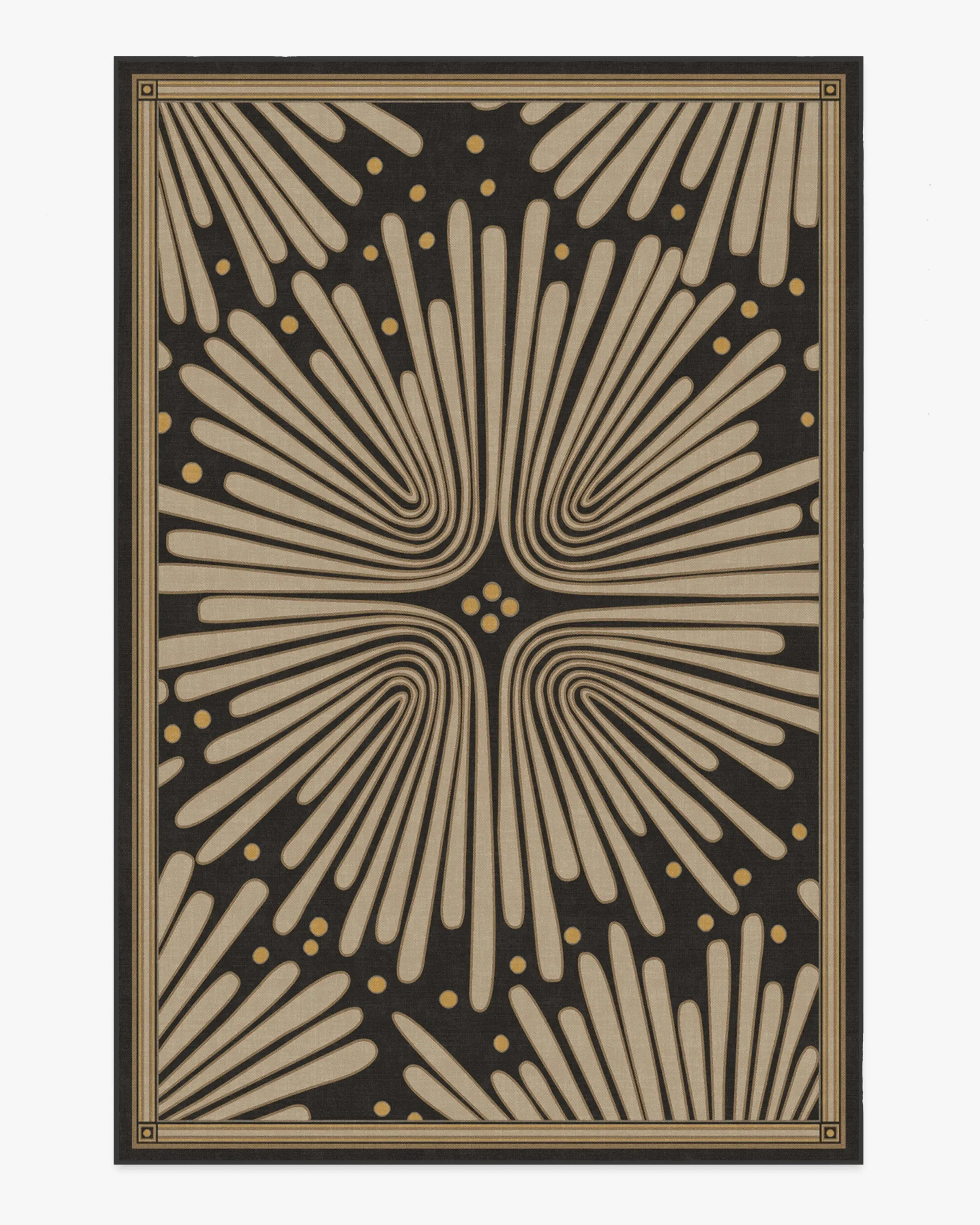 Machine Washable Area Rug - Black & Gold