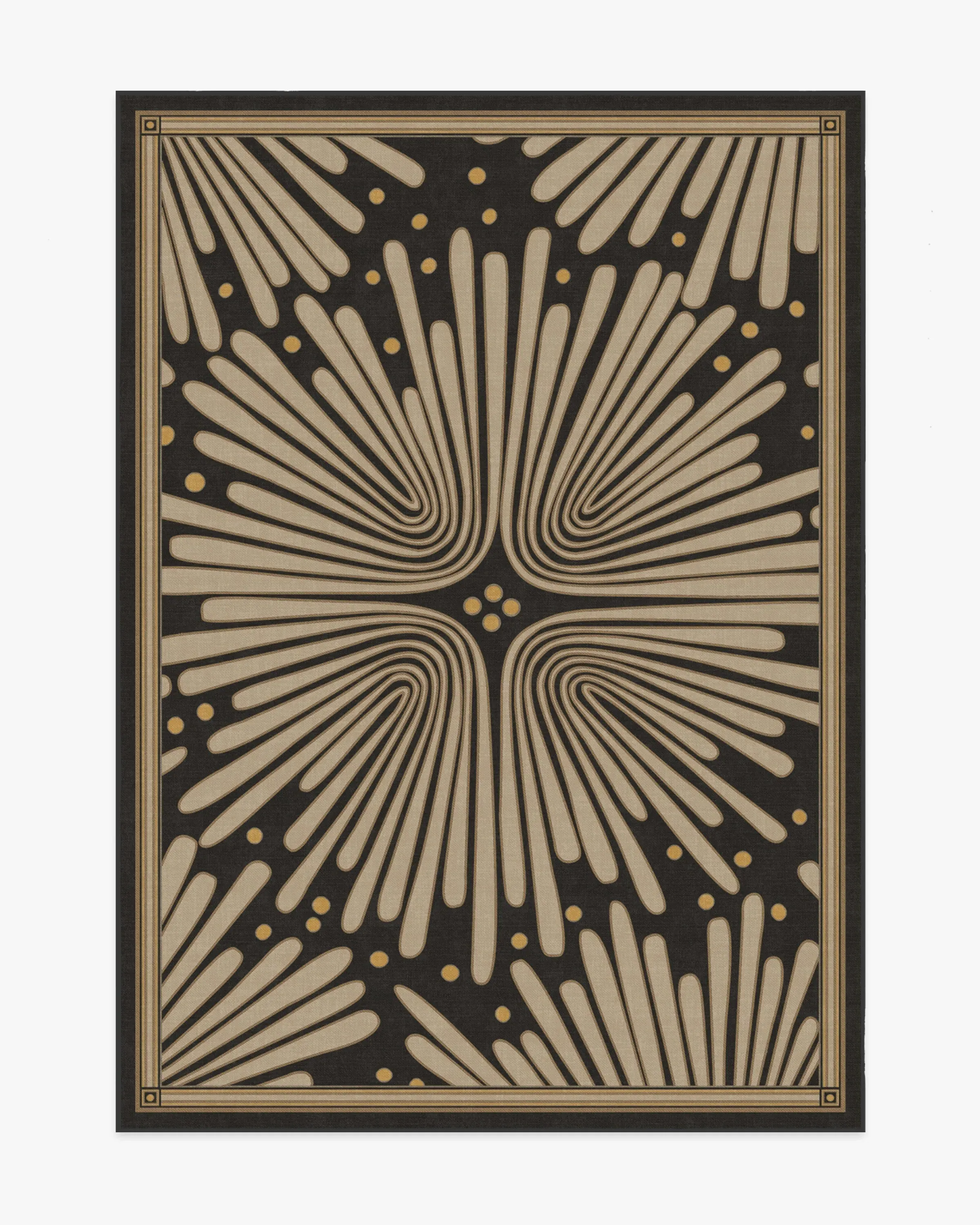Machine Washable Area Rug - Black & Gold