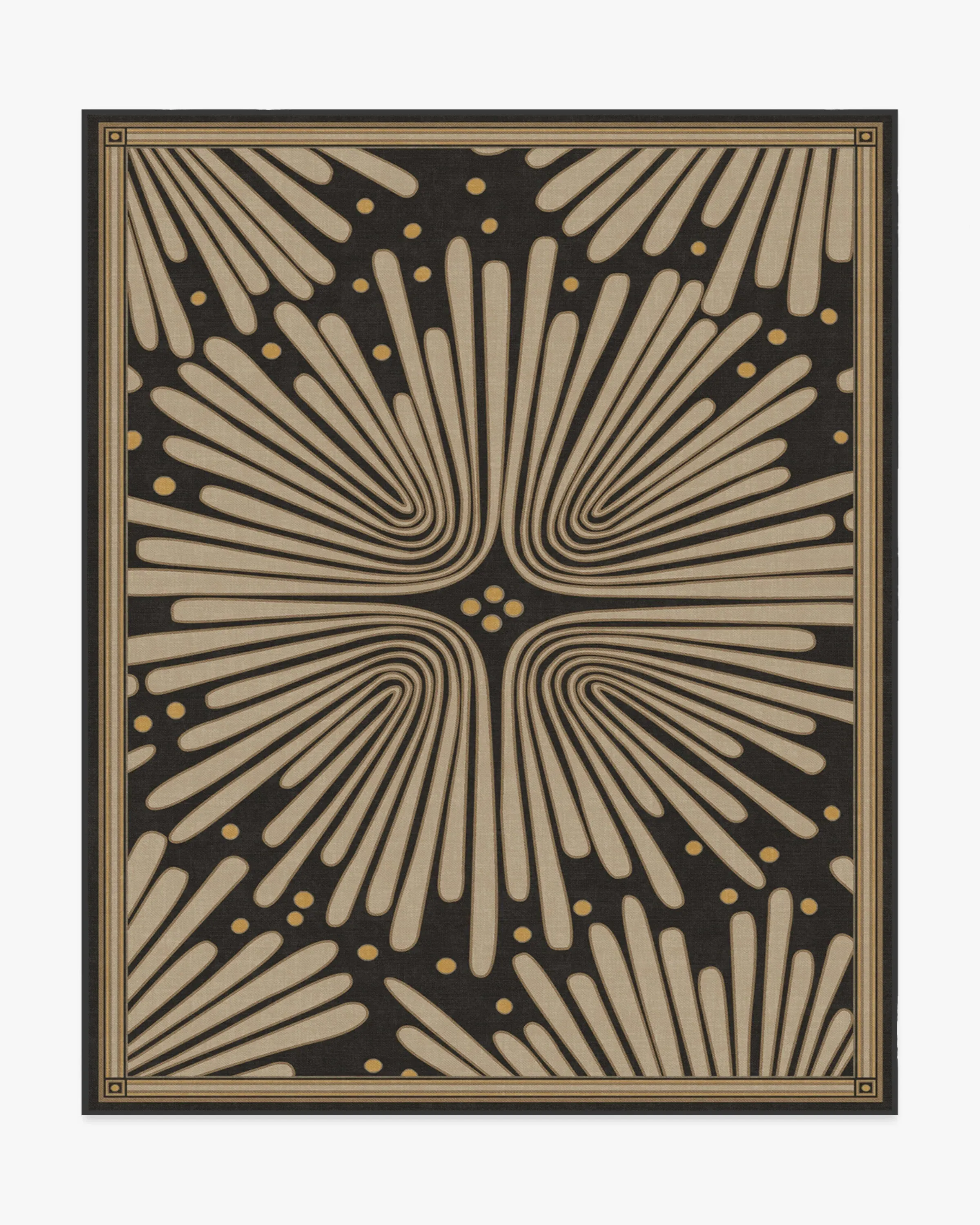 Machine Washable Area Rug - Black & Gold