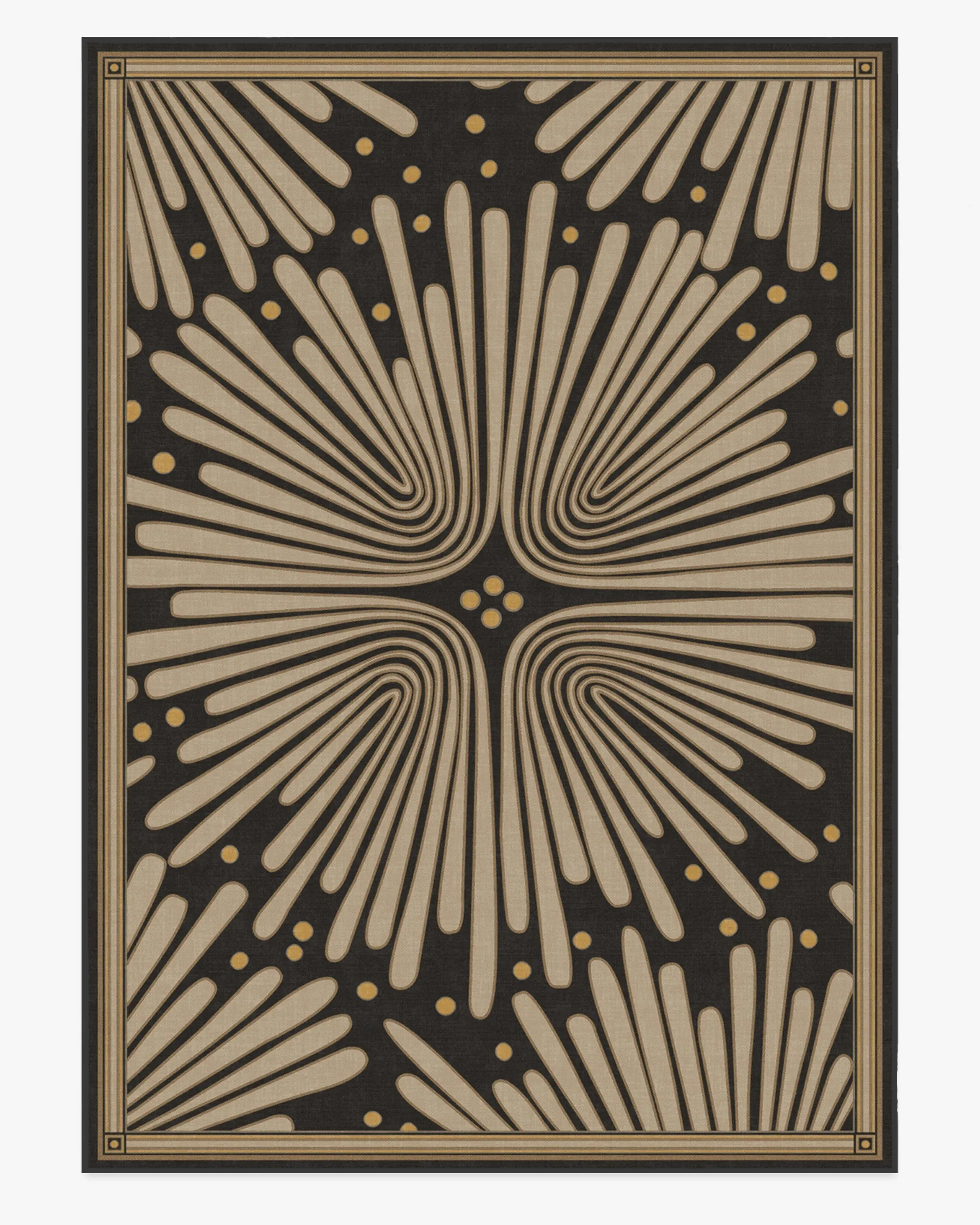 Machine Washable Area Rug - Black & Gold