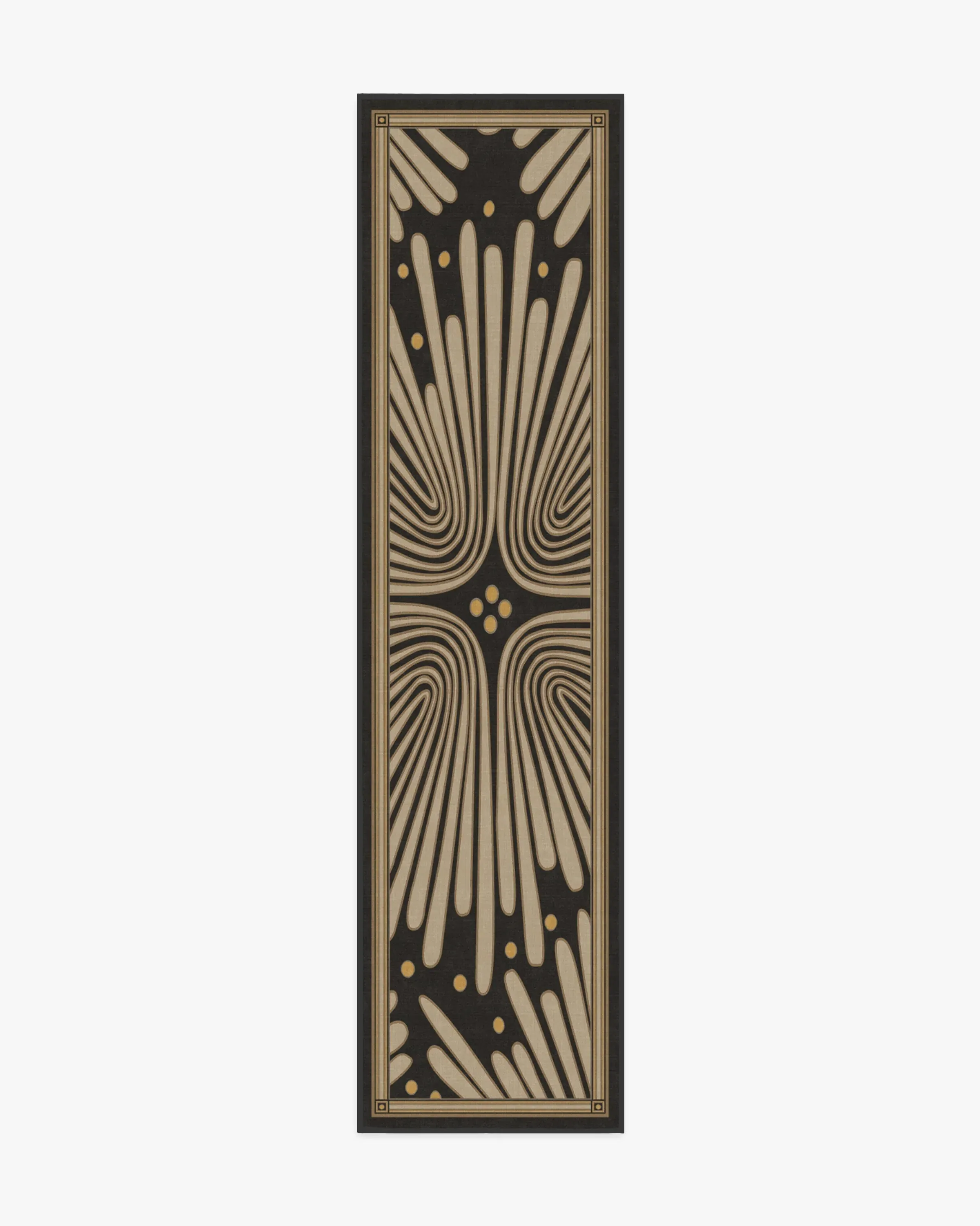 Machine Washable Area Rug - Black & Gold
