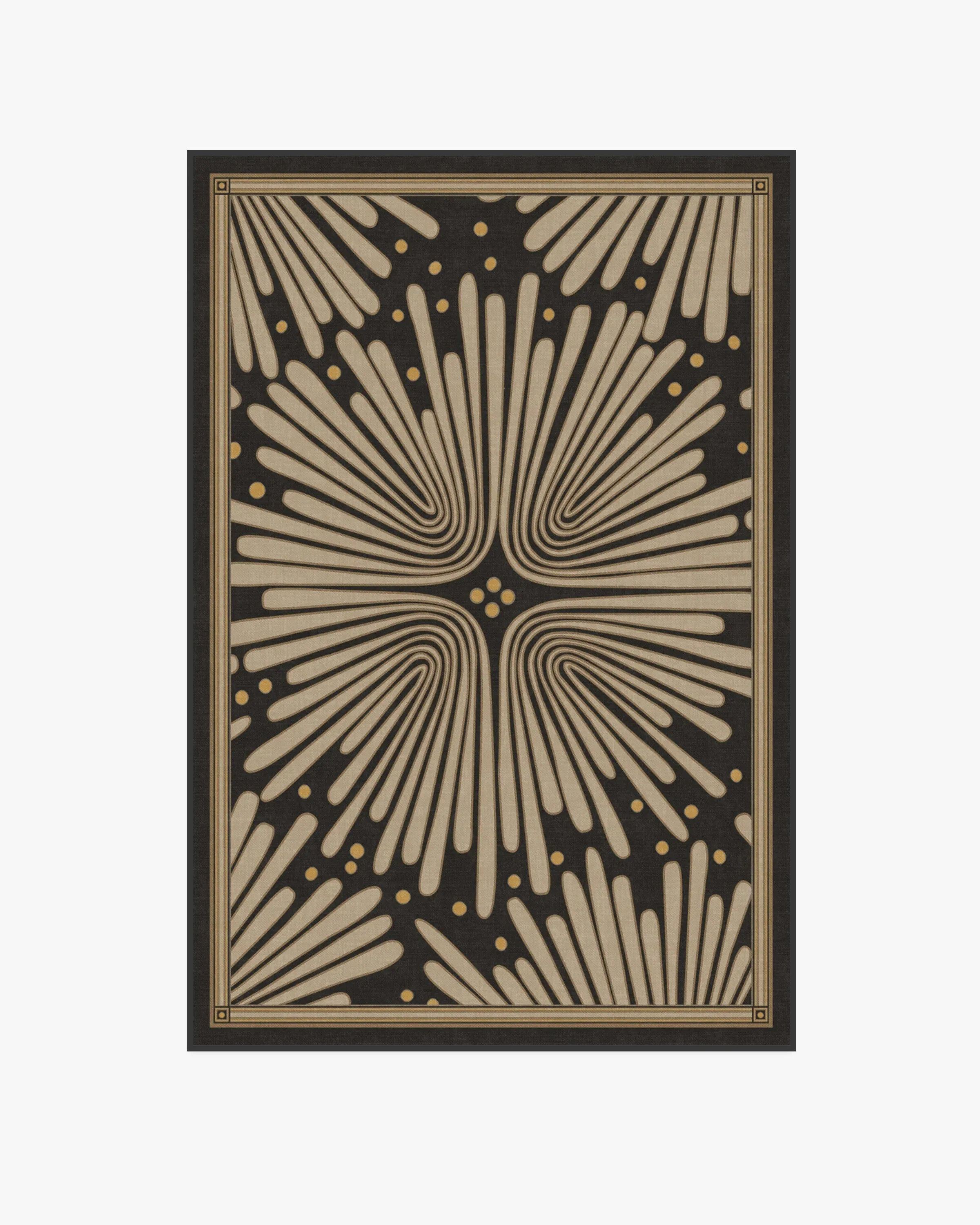 Machine Washable Area Rug - Black & Gold