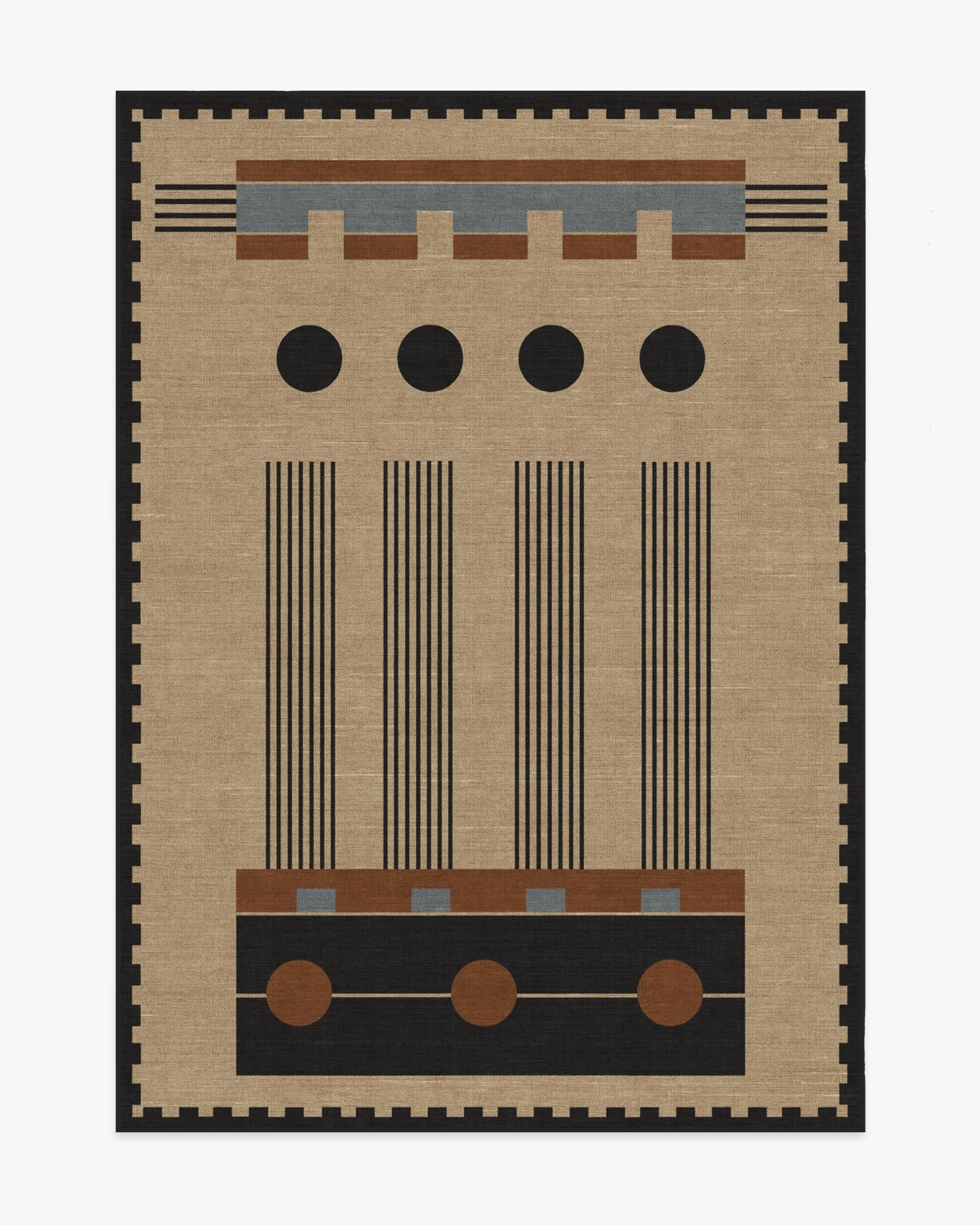 Machine Washable Area Rug - Black & Tan