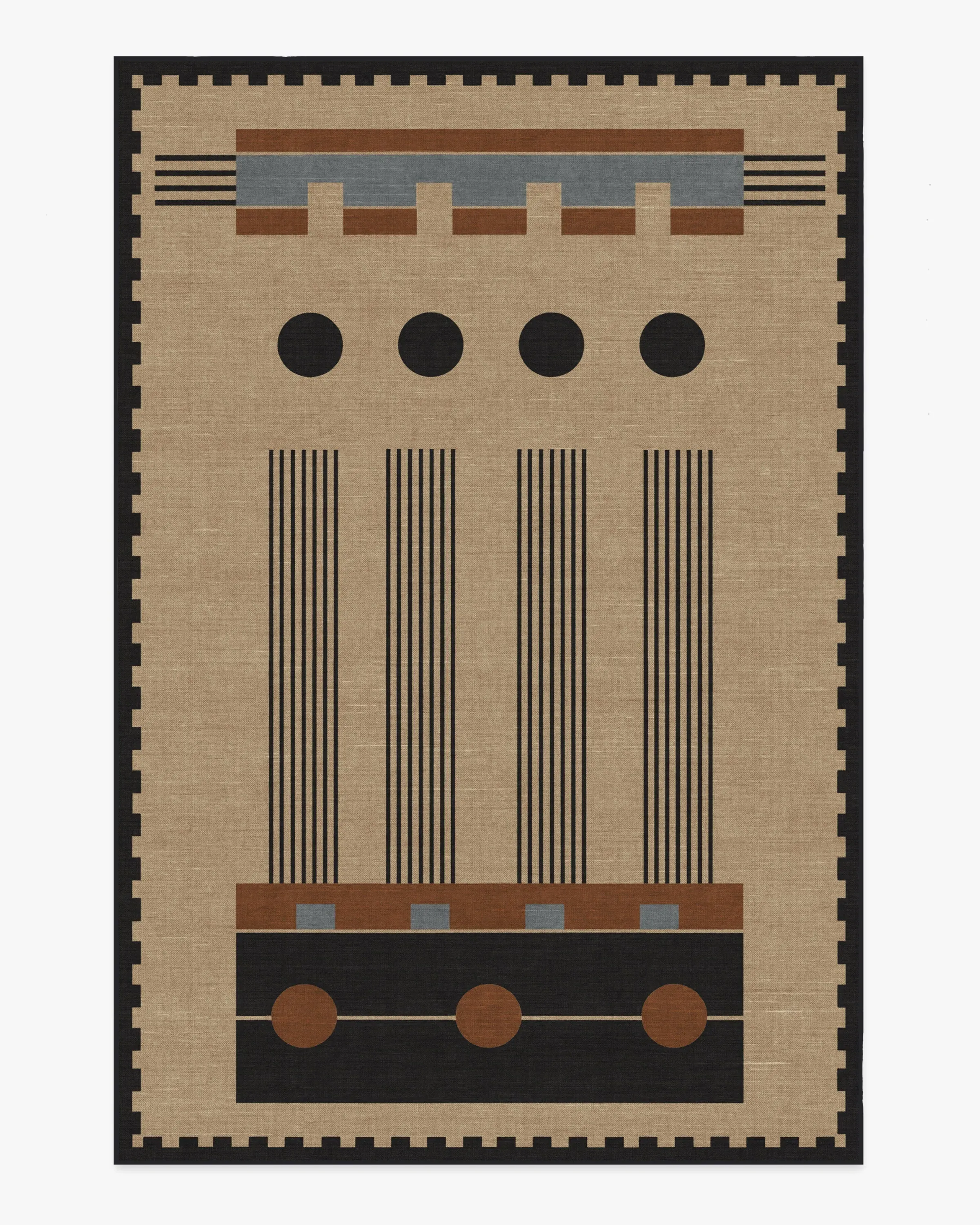 Machine Washable Area Rug - Black & Tan