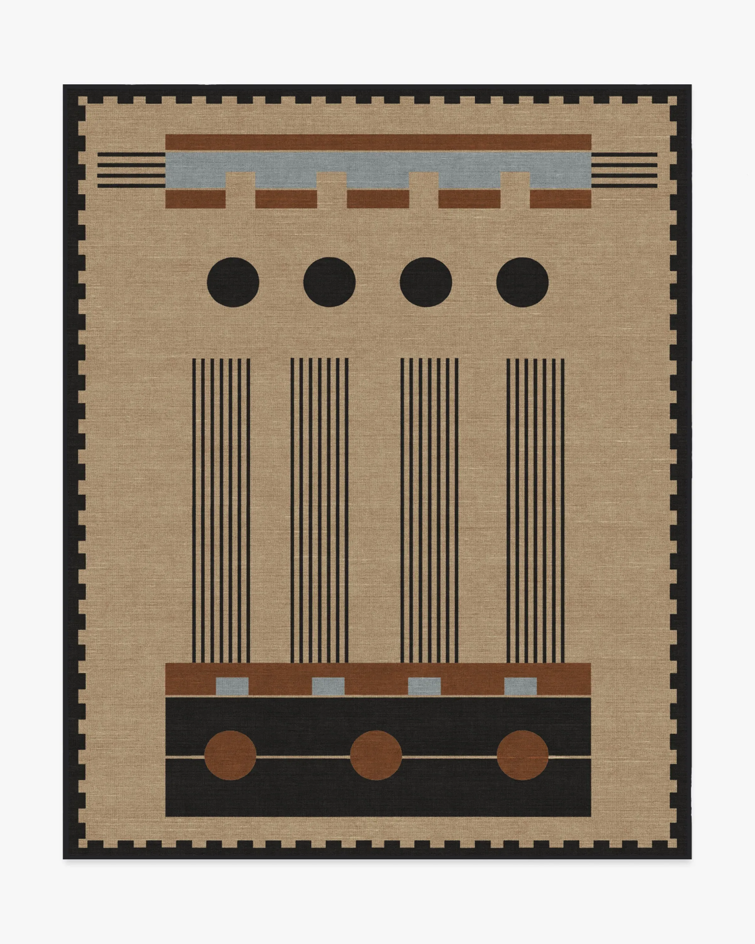 Machine Washable Area Rug - Black & Tan