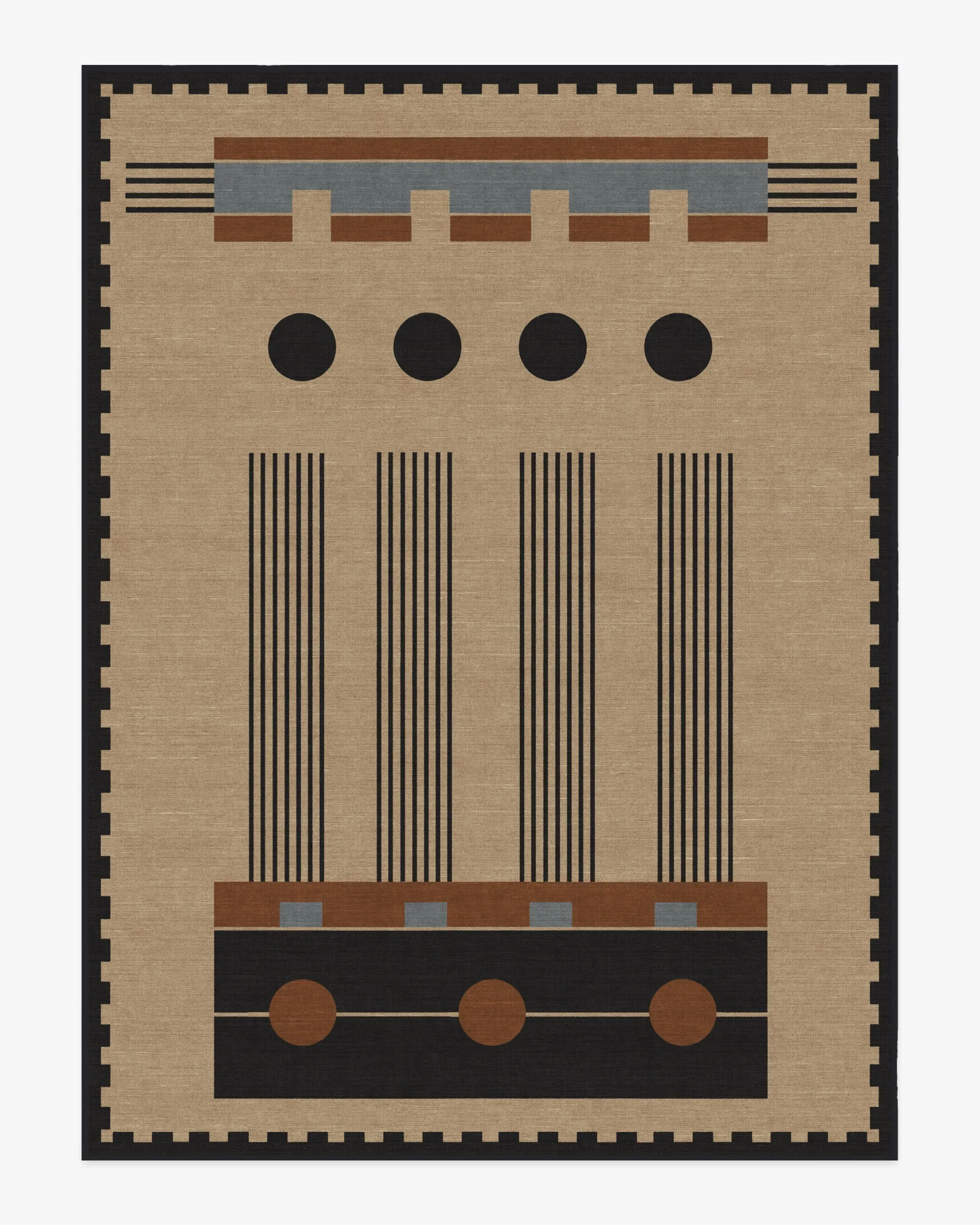 Machine Washable Area Rug - Black & Tan