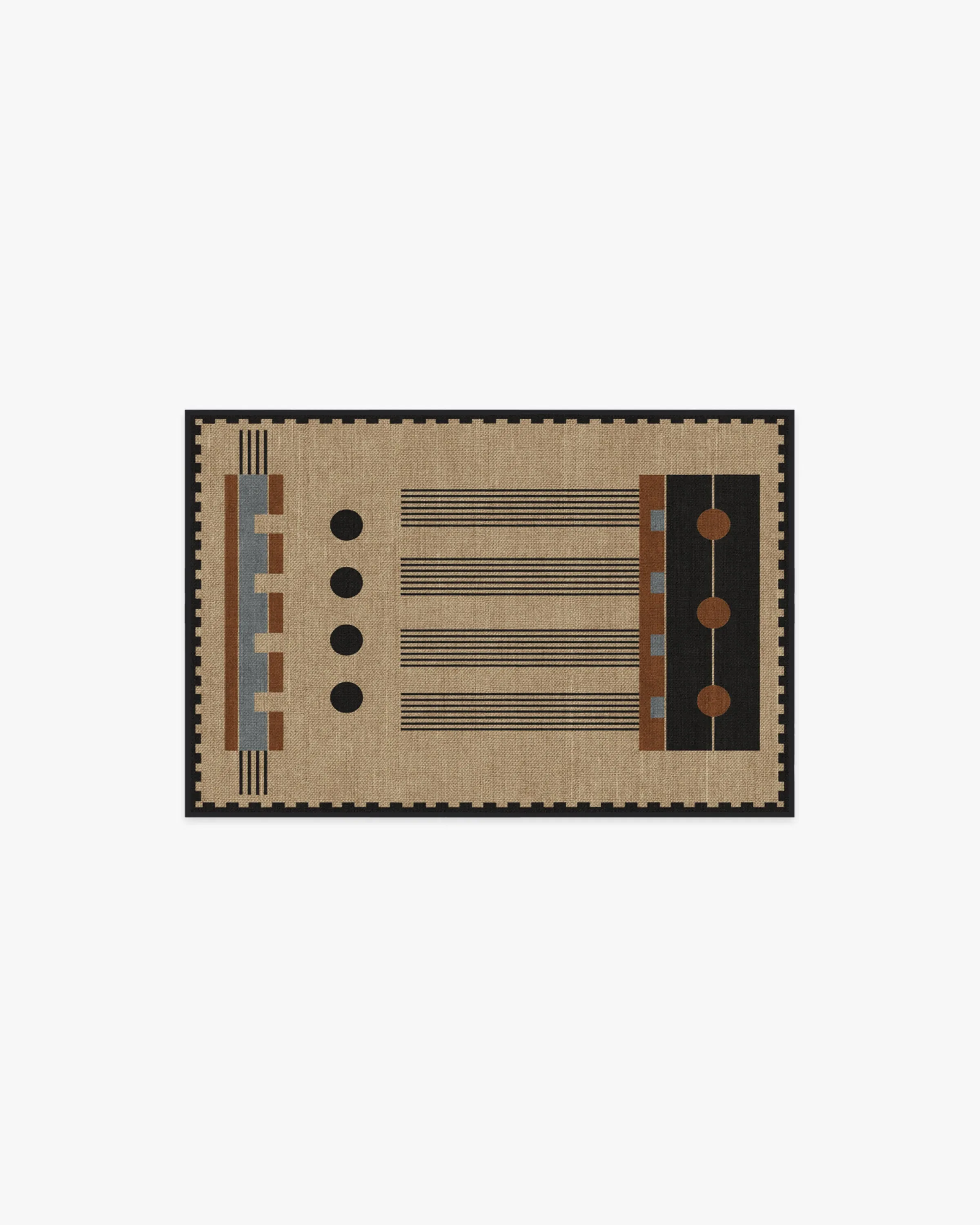 Machine Washable Area Rug - Black & Tan image