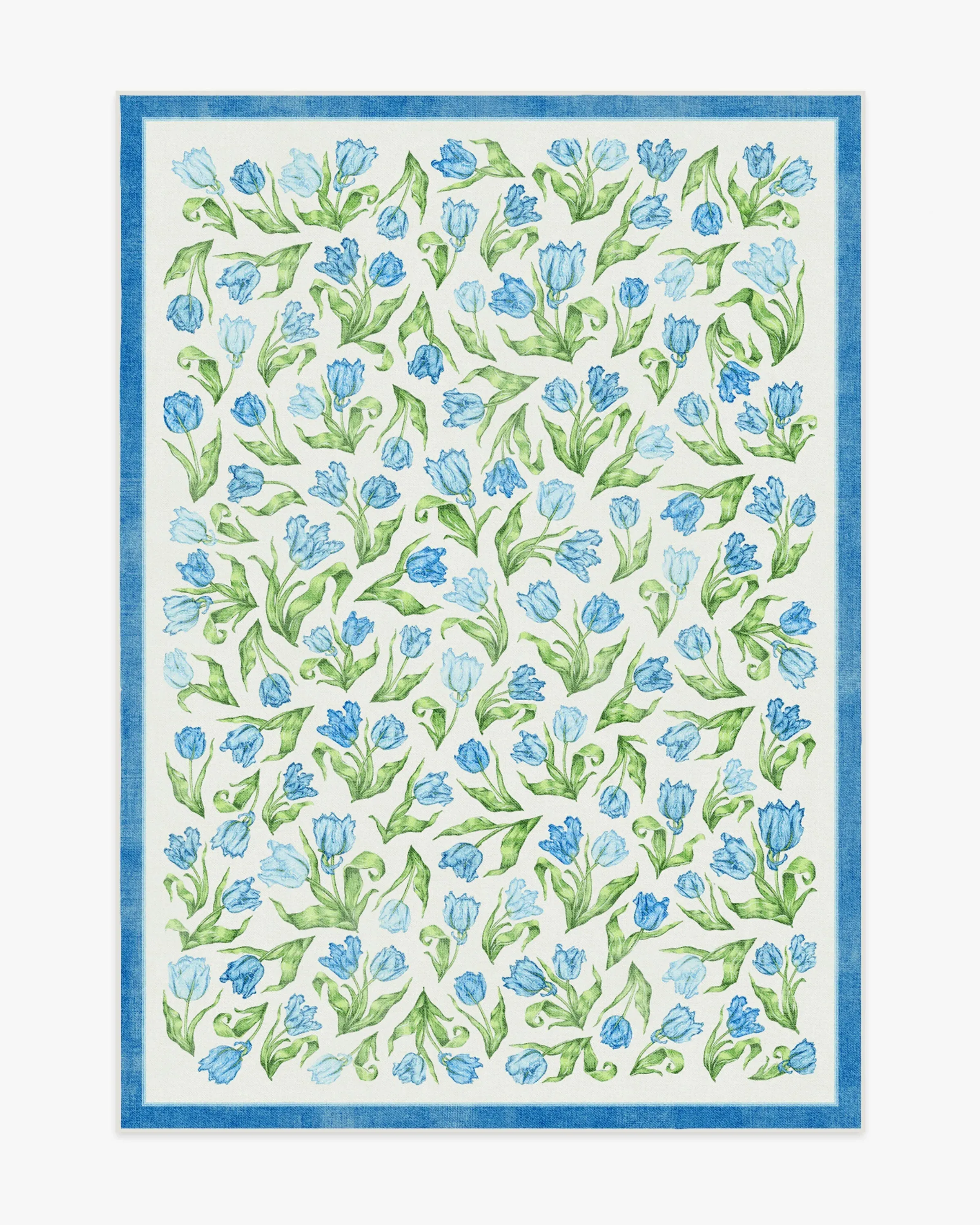 Machine Washable Area Rug - Blue, Flatwoven