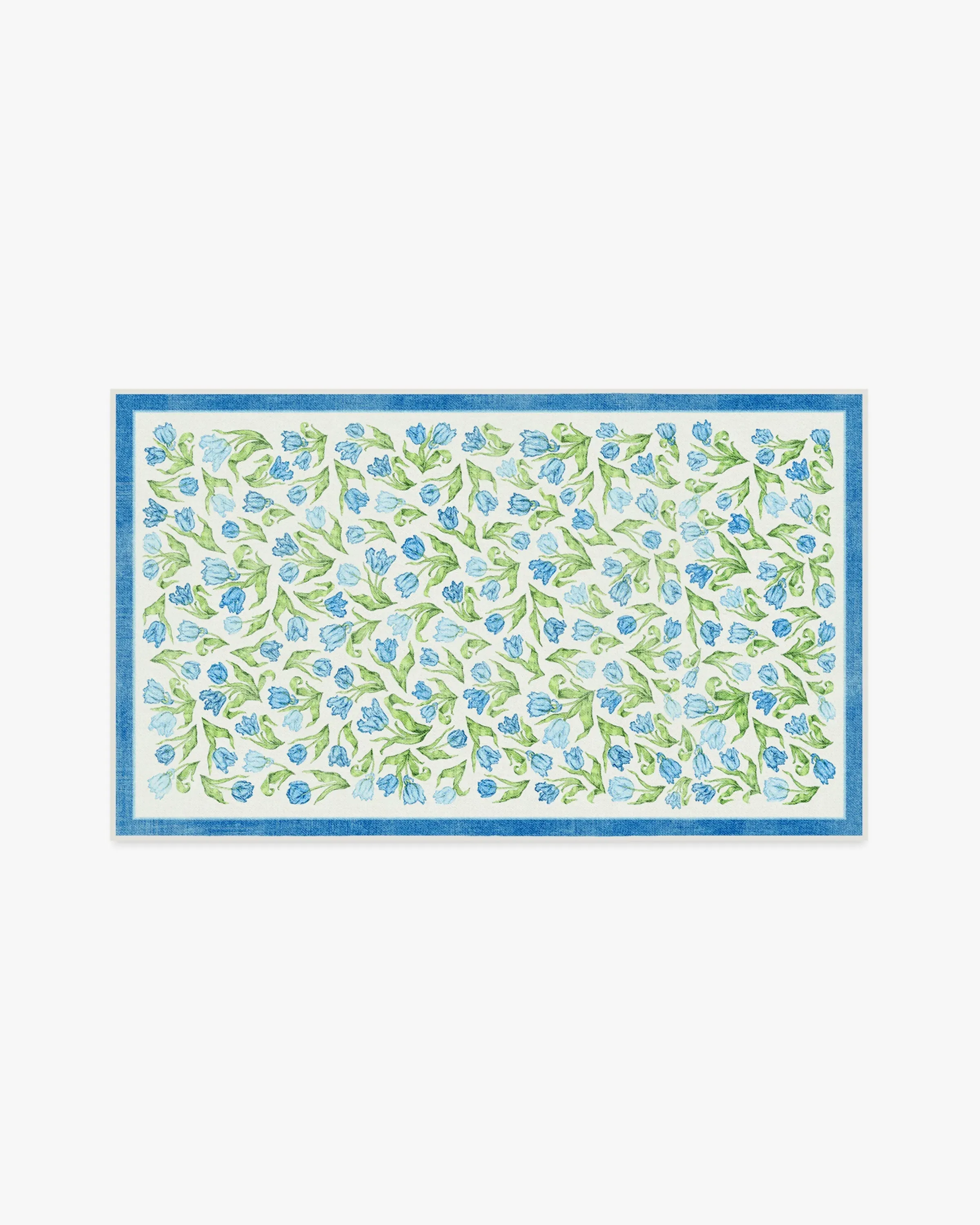 Machine Washable Area Rug - Blue, Flatwoven