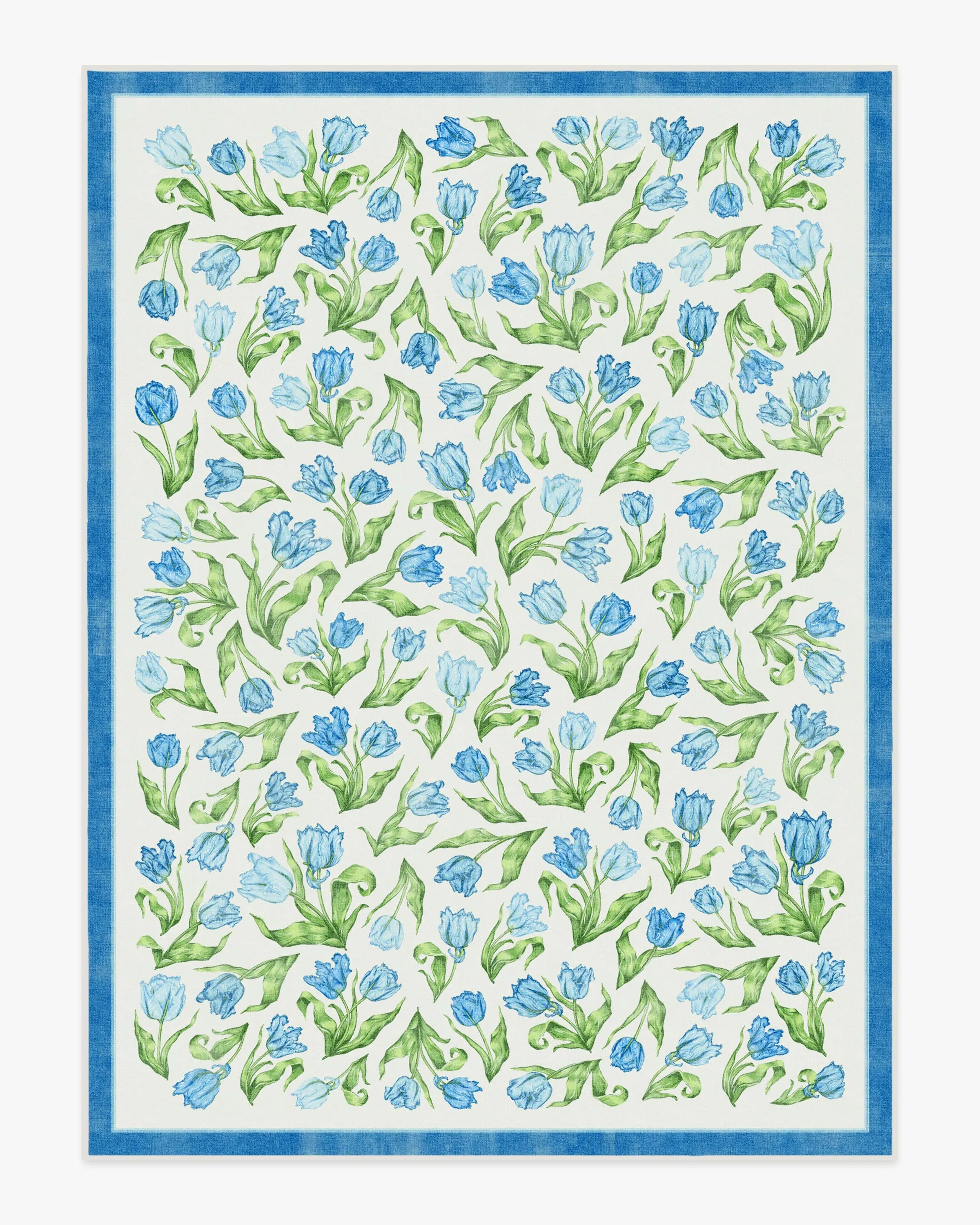 Machine Washable Area Rug - Blue, Flatwoven