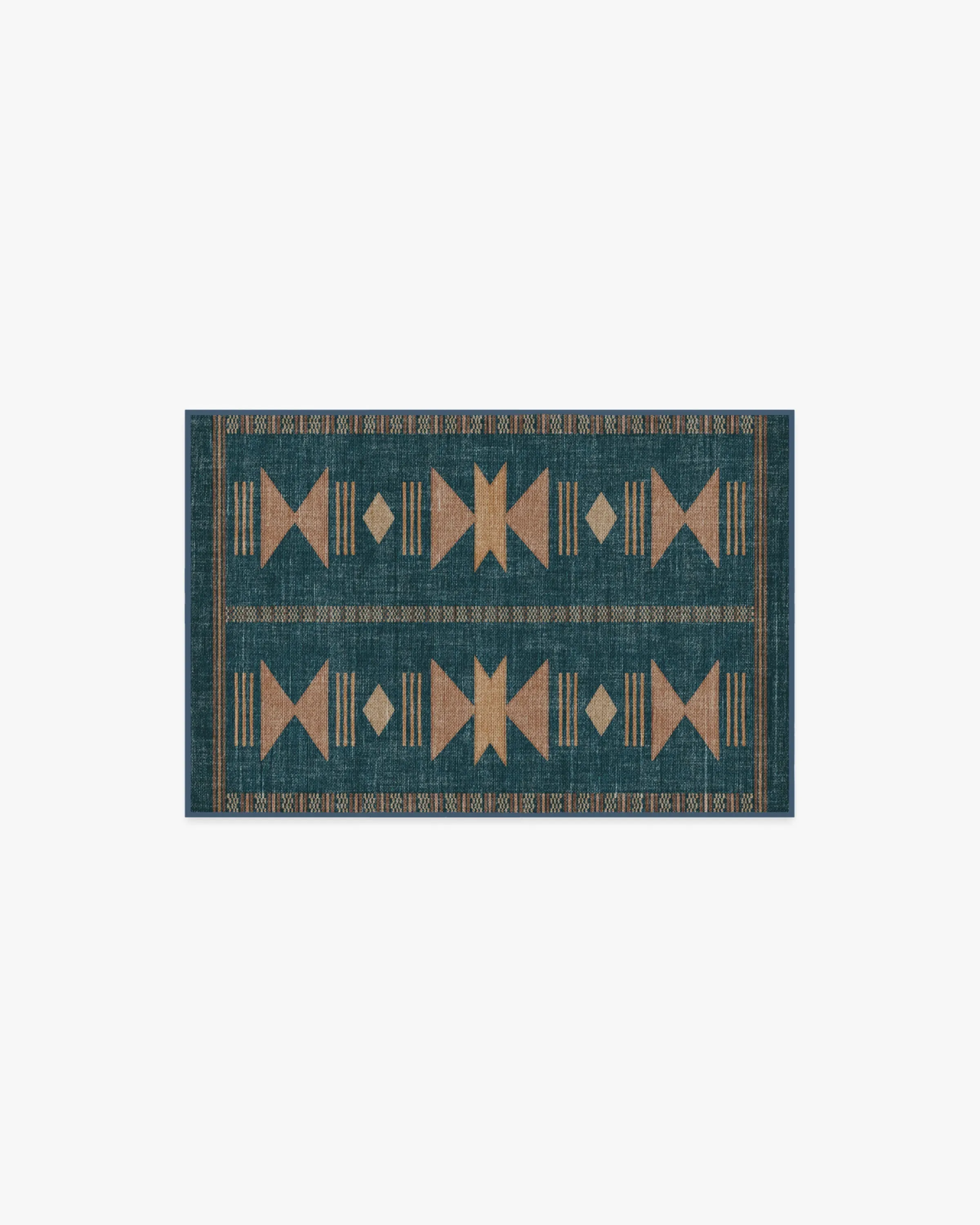 Machine Washable Area Rug - Blue, Flatwoven image