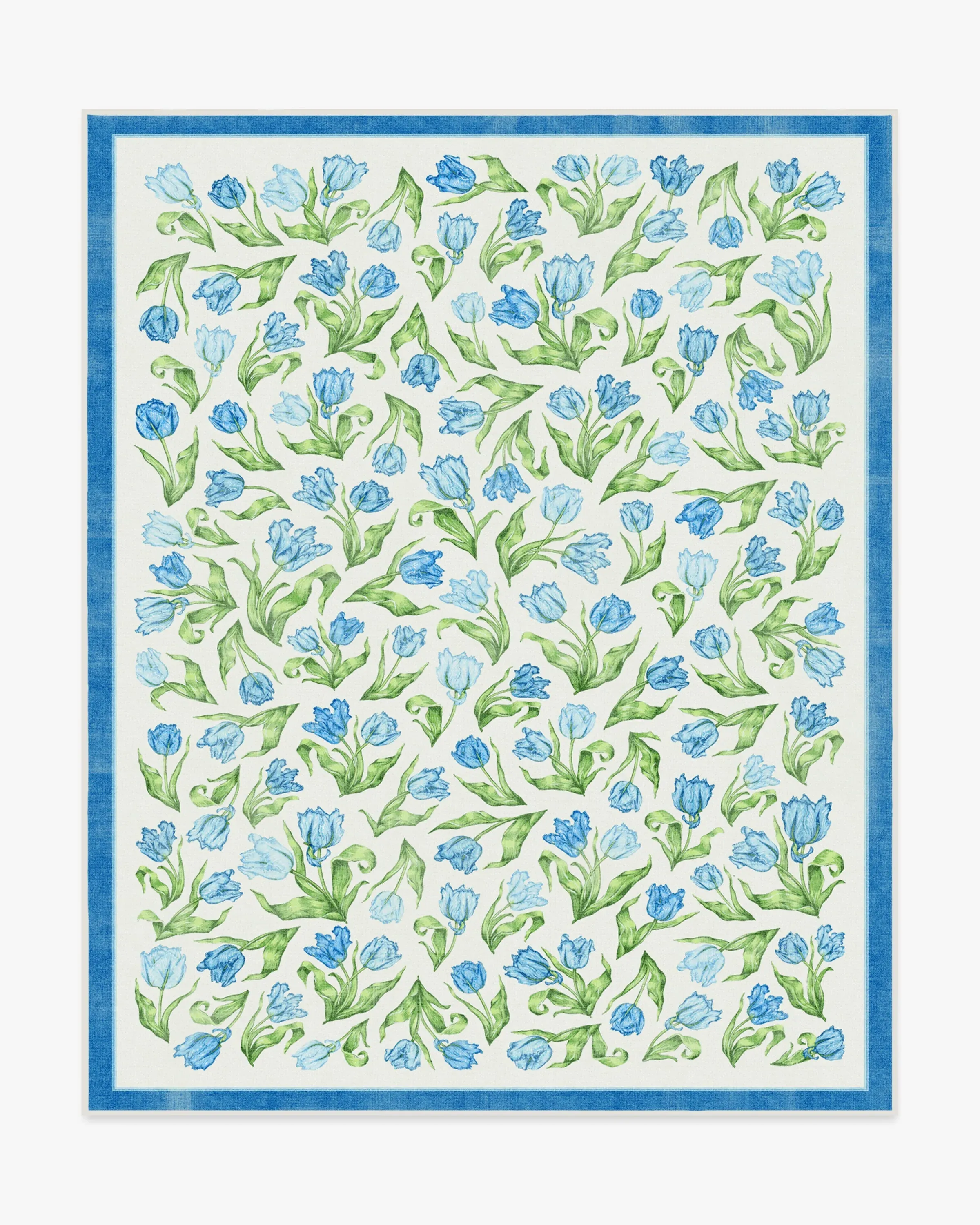 Machine Washable Area Rug - Blue, Flatwoven