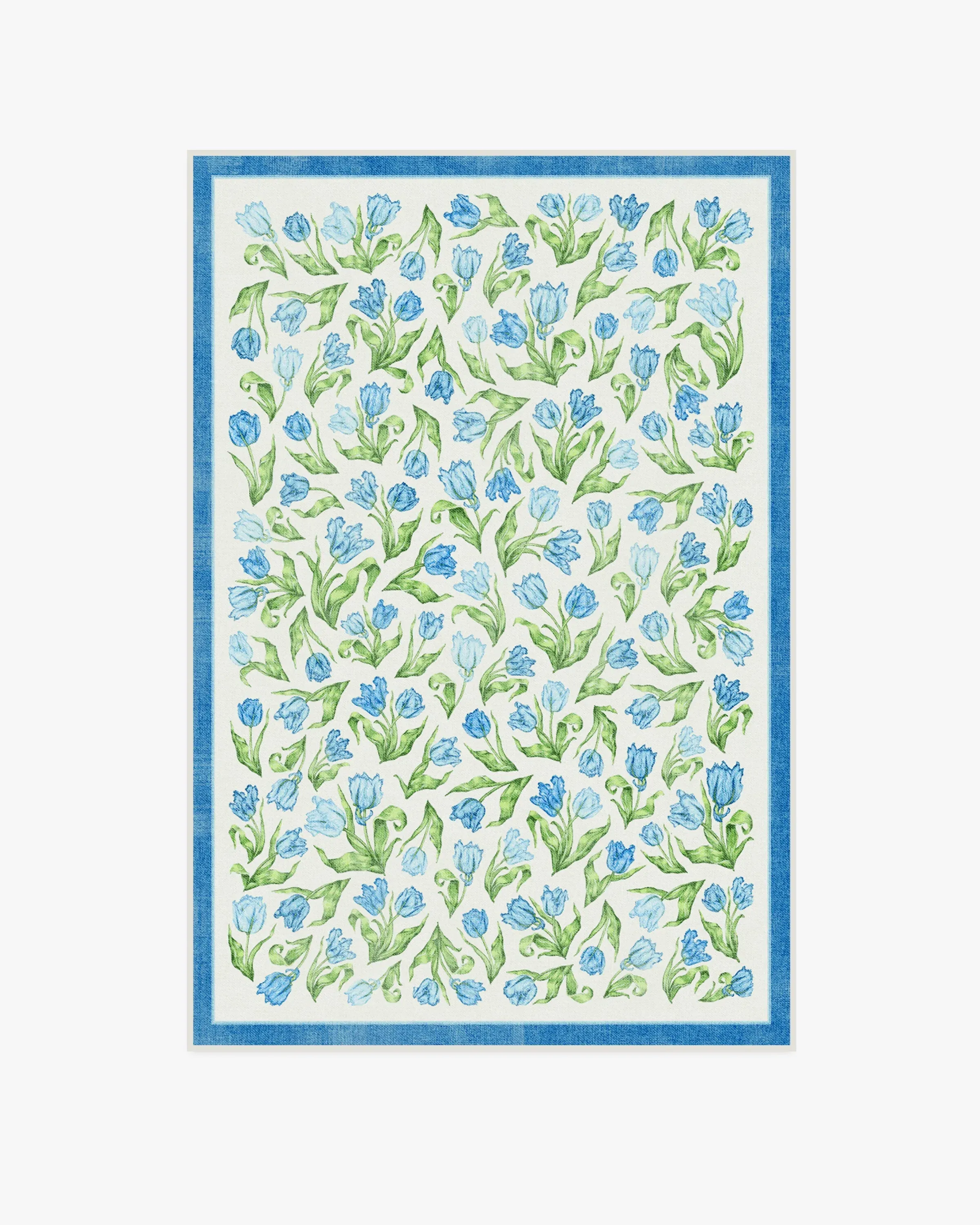 Machine Washable Area Rug - Blue, Flatwoven