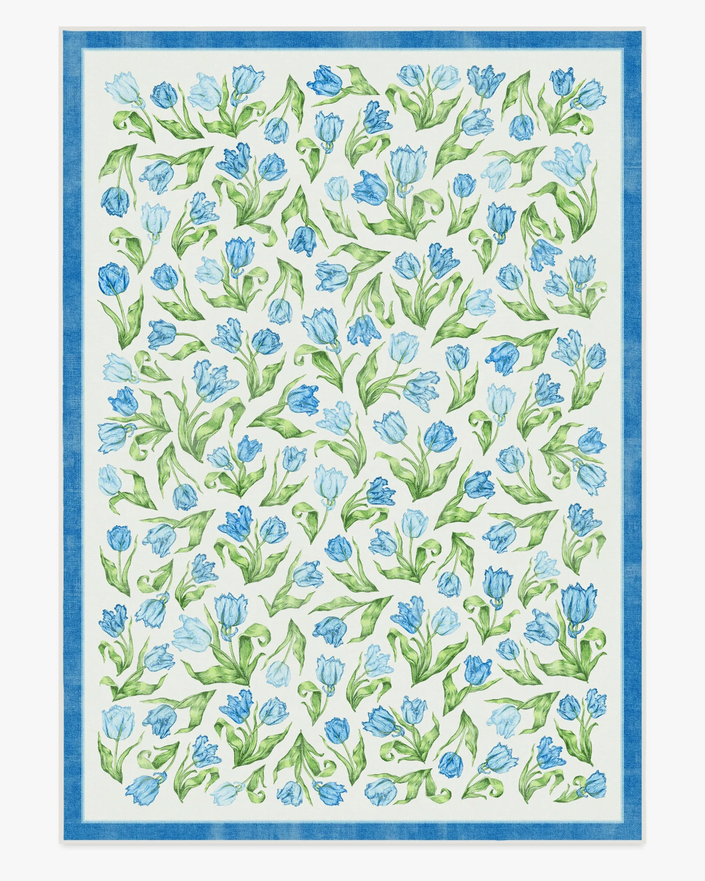 Machine Washable Area Rug - Blue, Flatwoven
