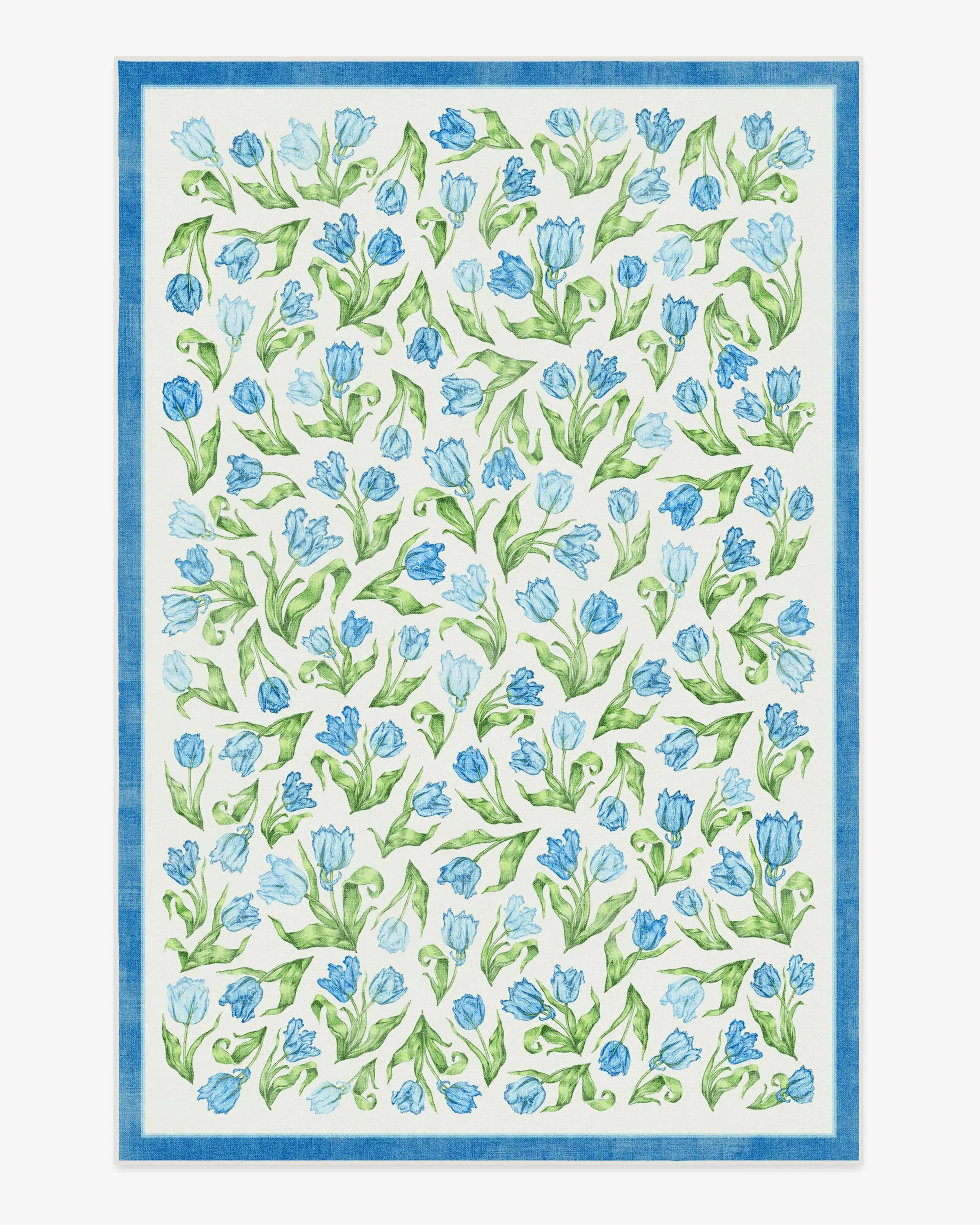 Machine Washable Area Rug - Blue, Flatwoven
