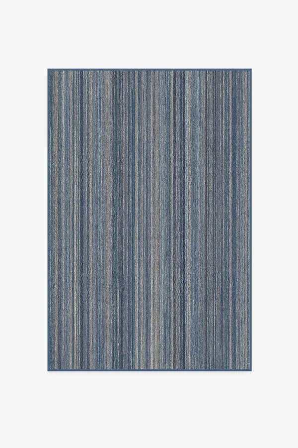 Machine Washable Area Rug - Blue, Flatwoven