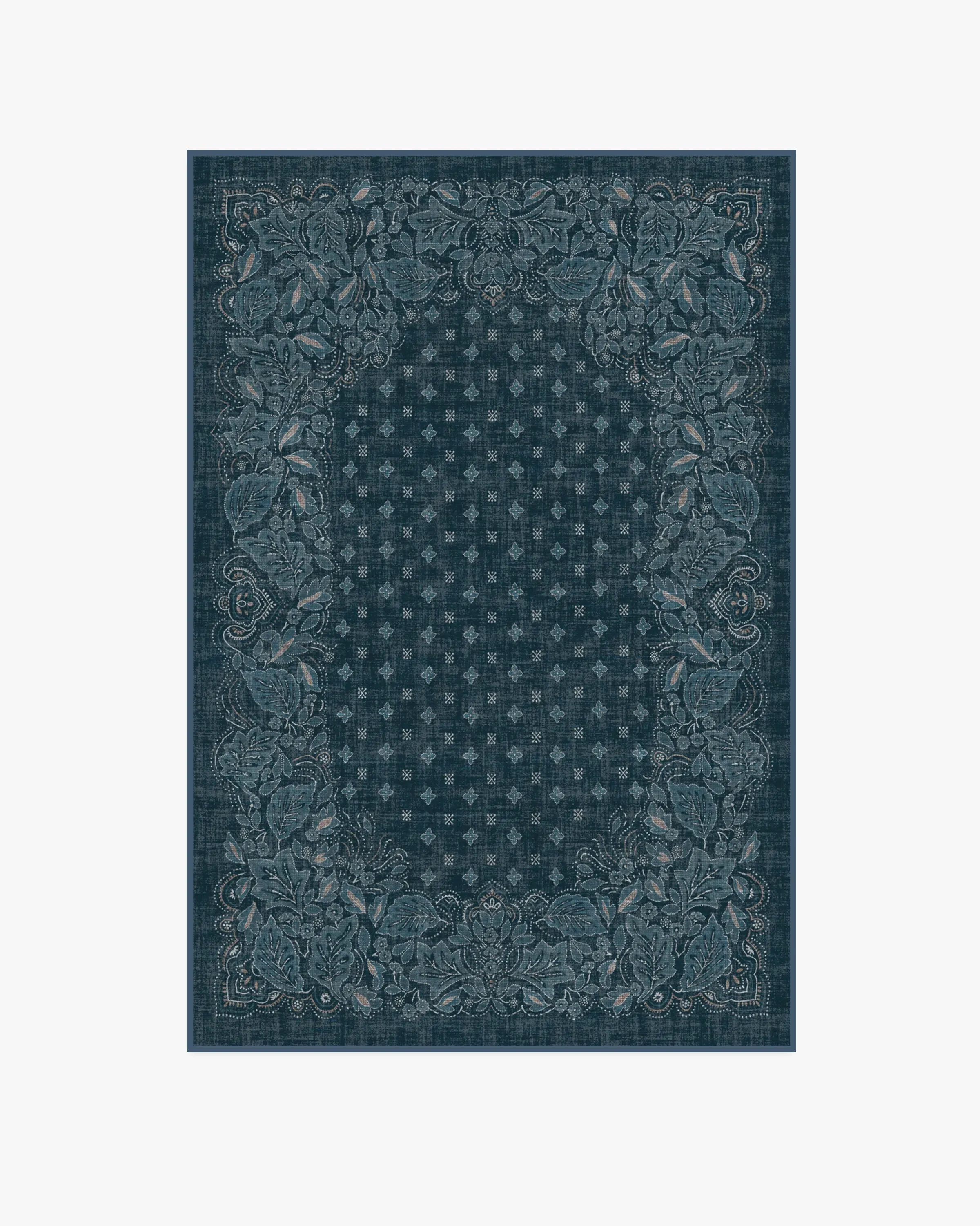 Machine Washable Area Rug - Blue, Flatwoven