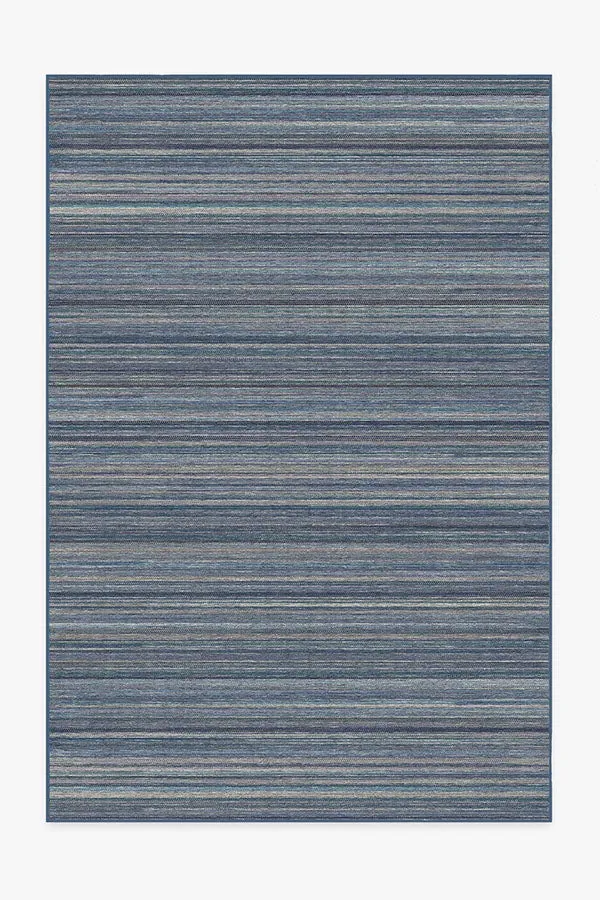 Machine Washable Area Rug - Blue, Flatwoven