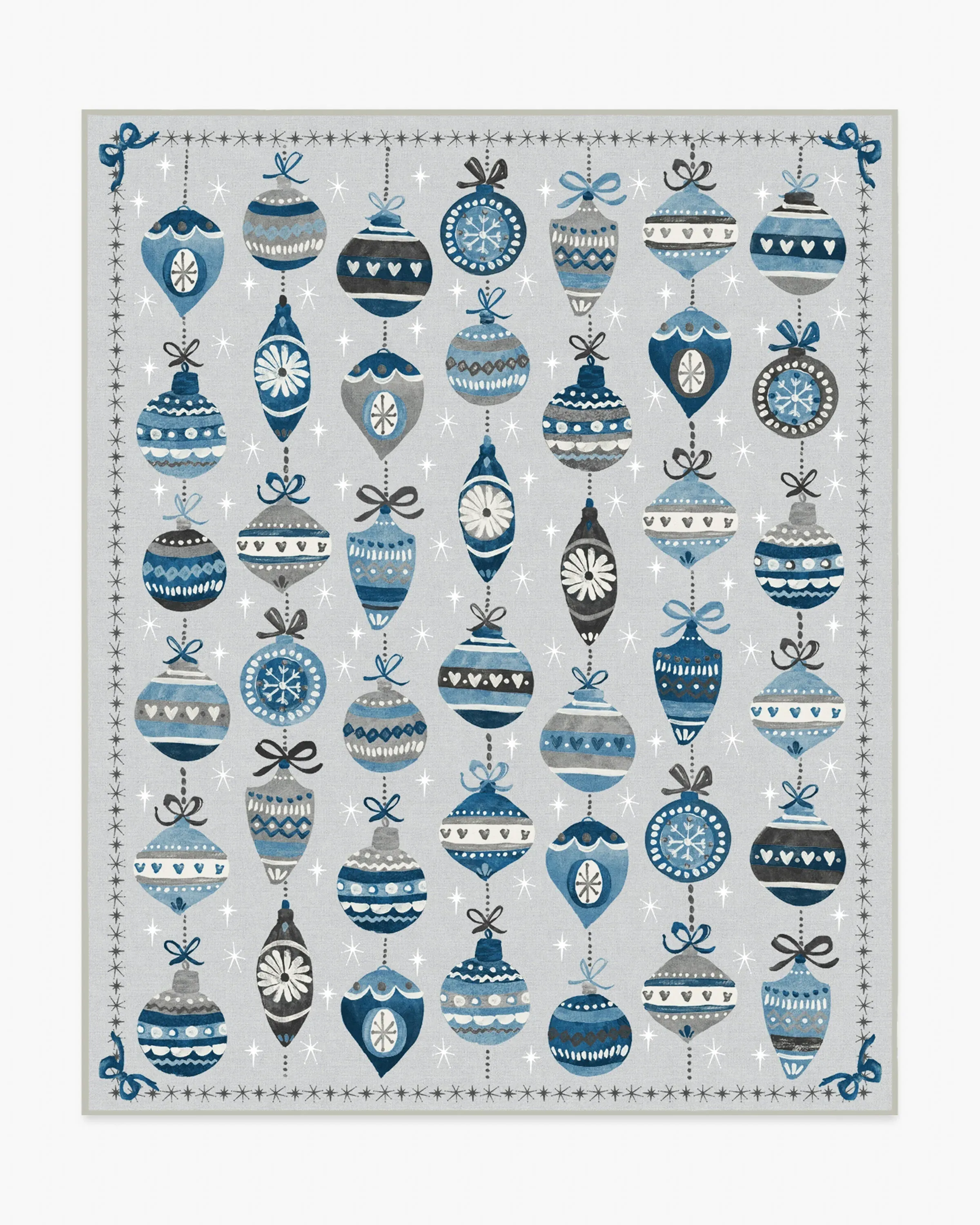 Machine Washable Area Rug - Blue, Flatwoven