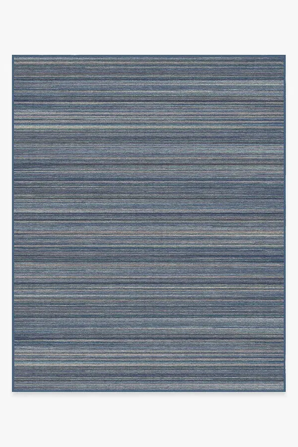 Machine Washable Area Rug - Blue, Flatwoven