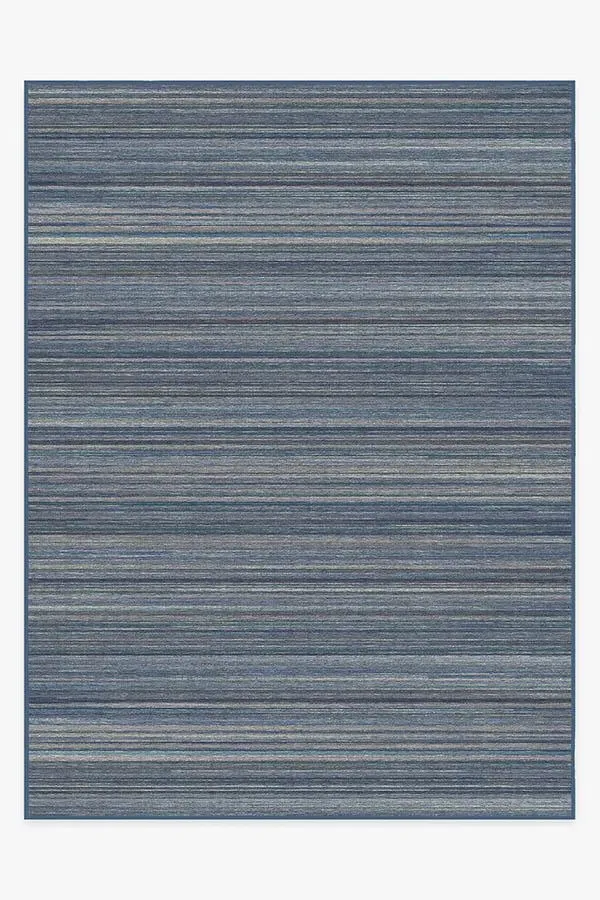 Machine Washable Area Rug - Blue, Flatwoven