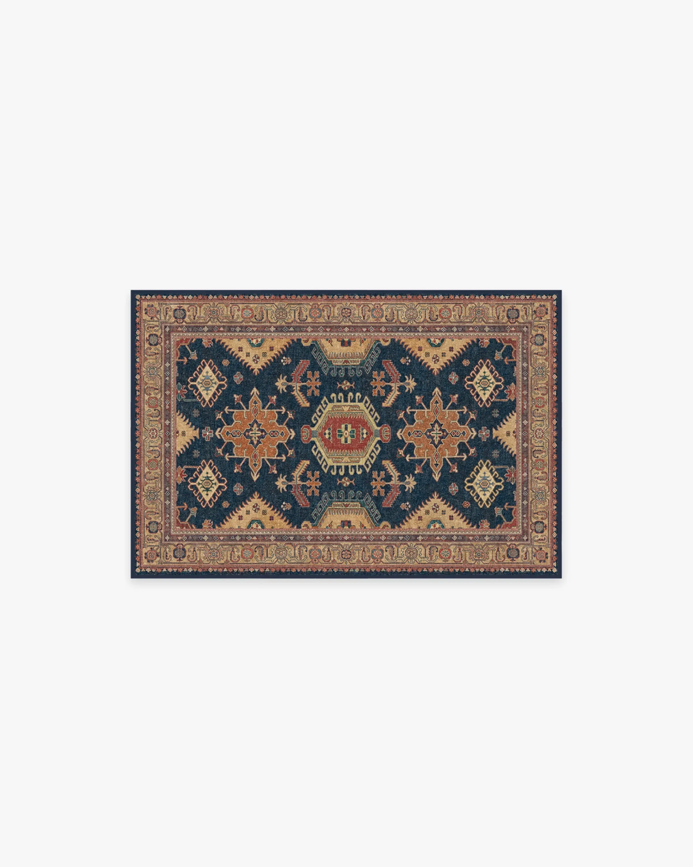 Machine Washable Area Rug - Blue, Flatwoven image