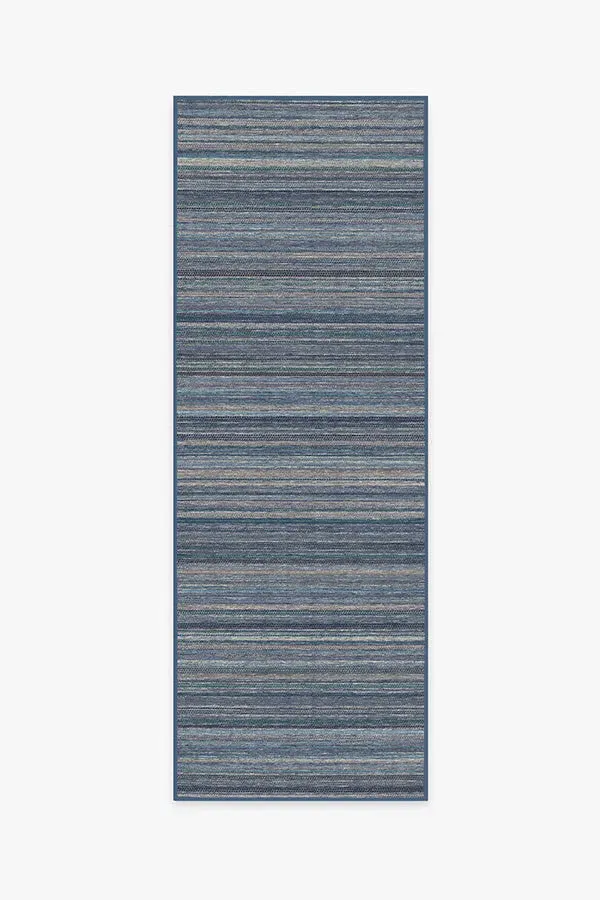 Machine Washable Area Rug - Blue, Flatwoven