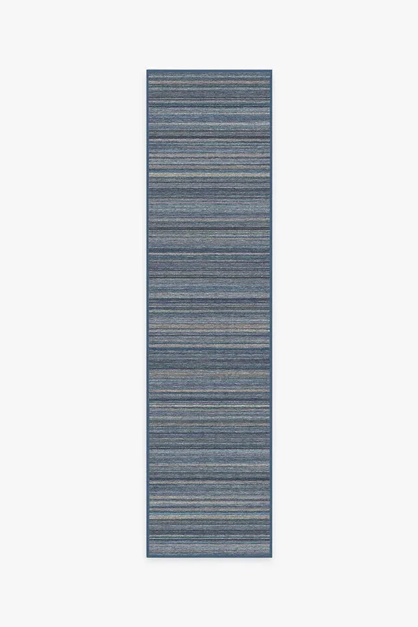 Machine Washable Area Rug - Blue, Flatwoven