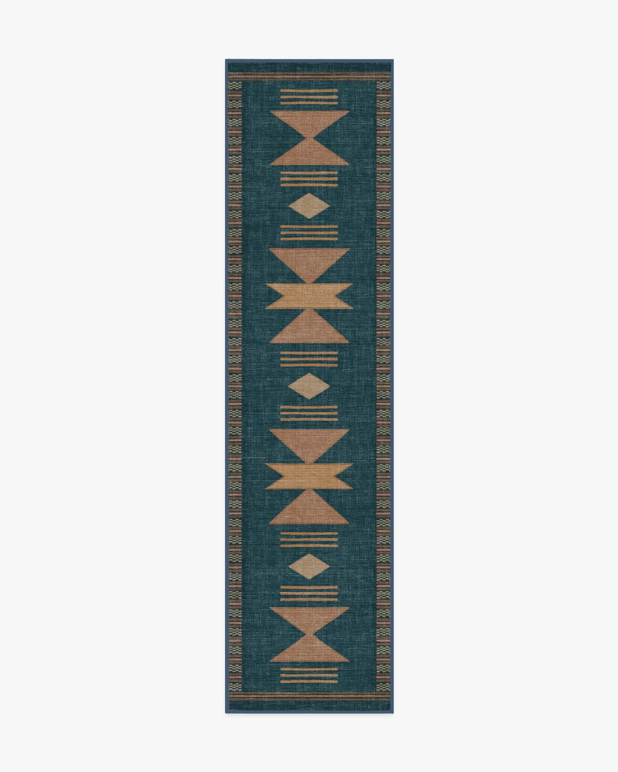 Machine Washable Area Rug - Blue, Flatwoven