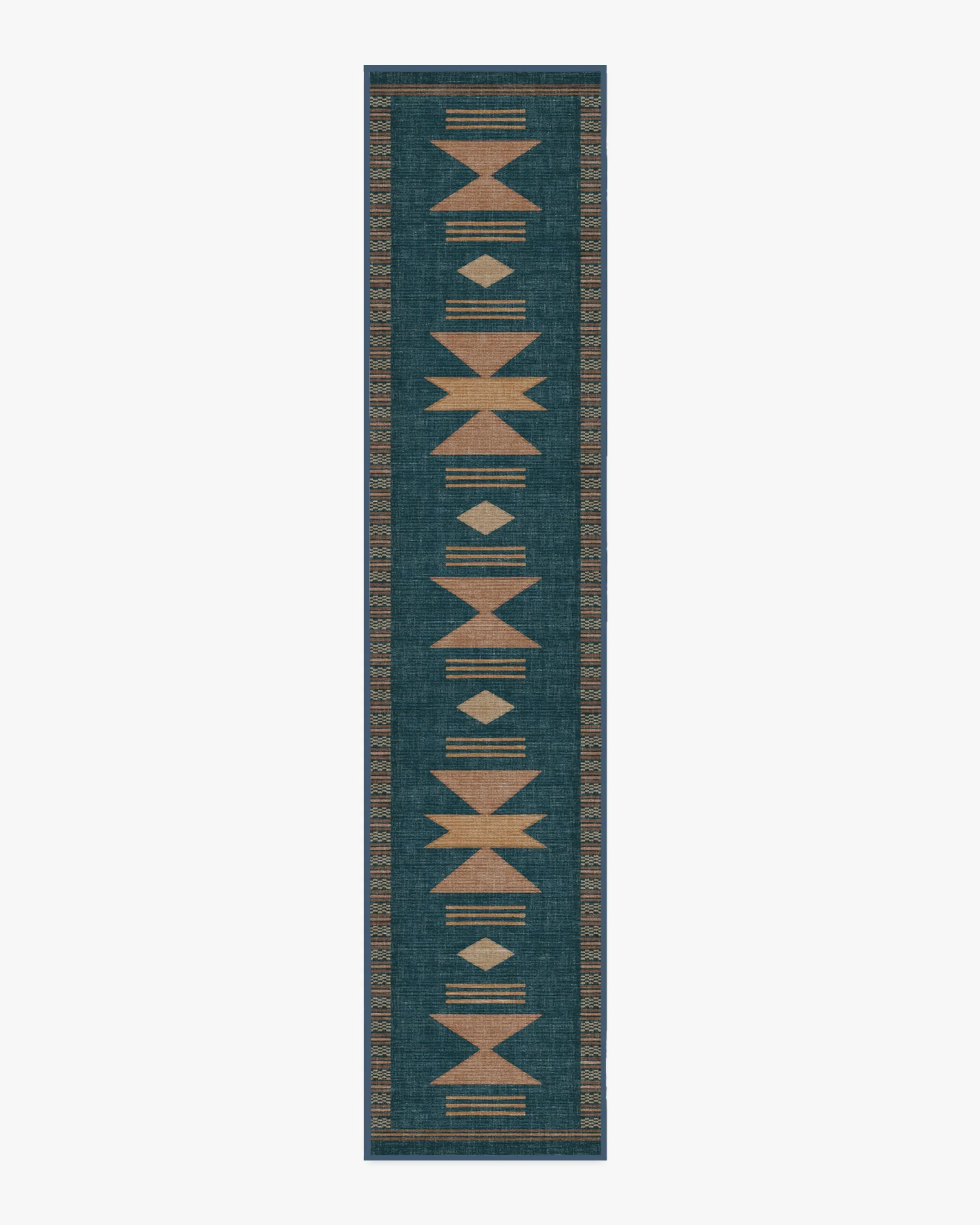 Machine Washable Area Rug - Blue, Flatwoven