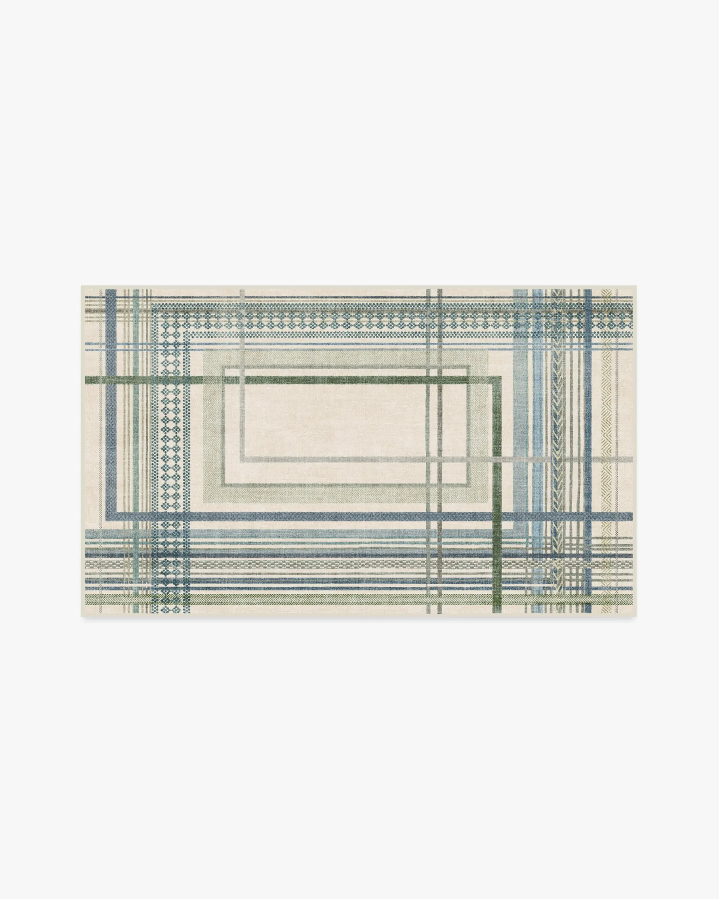 Machine Washable Area Rug - Blue & Green