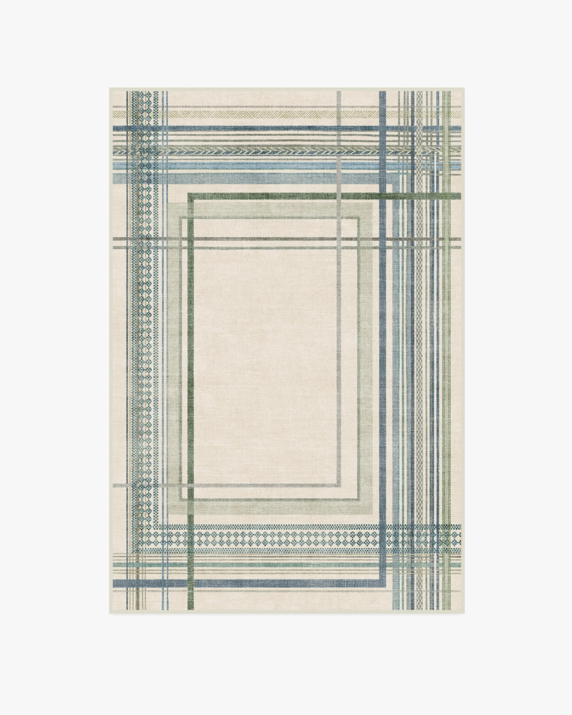 Machine Washable Area Rug - Blue & Green