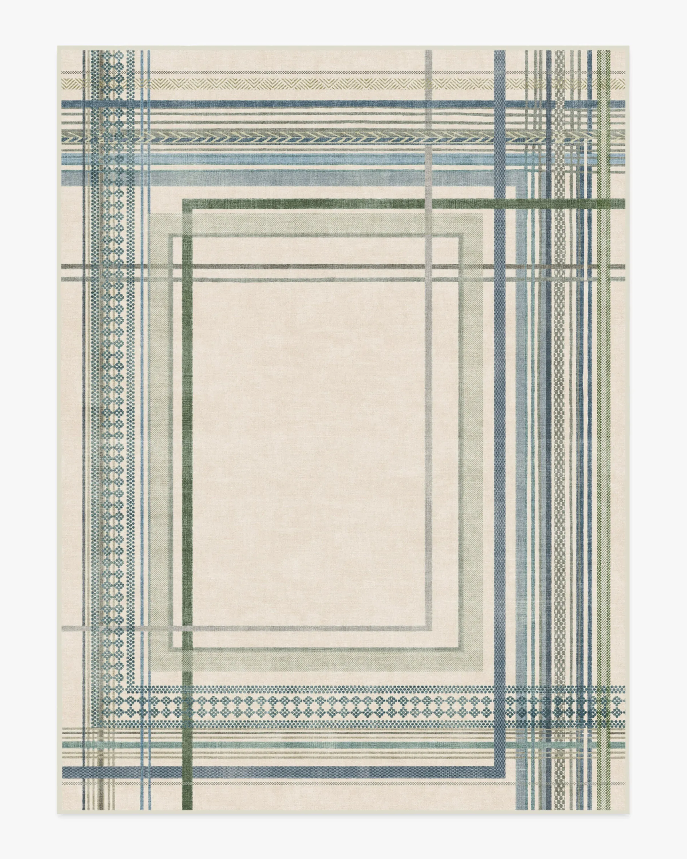 Machine Washable Area Rug - Blue & Green