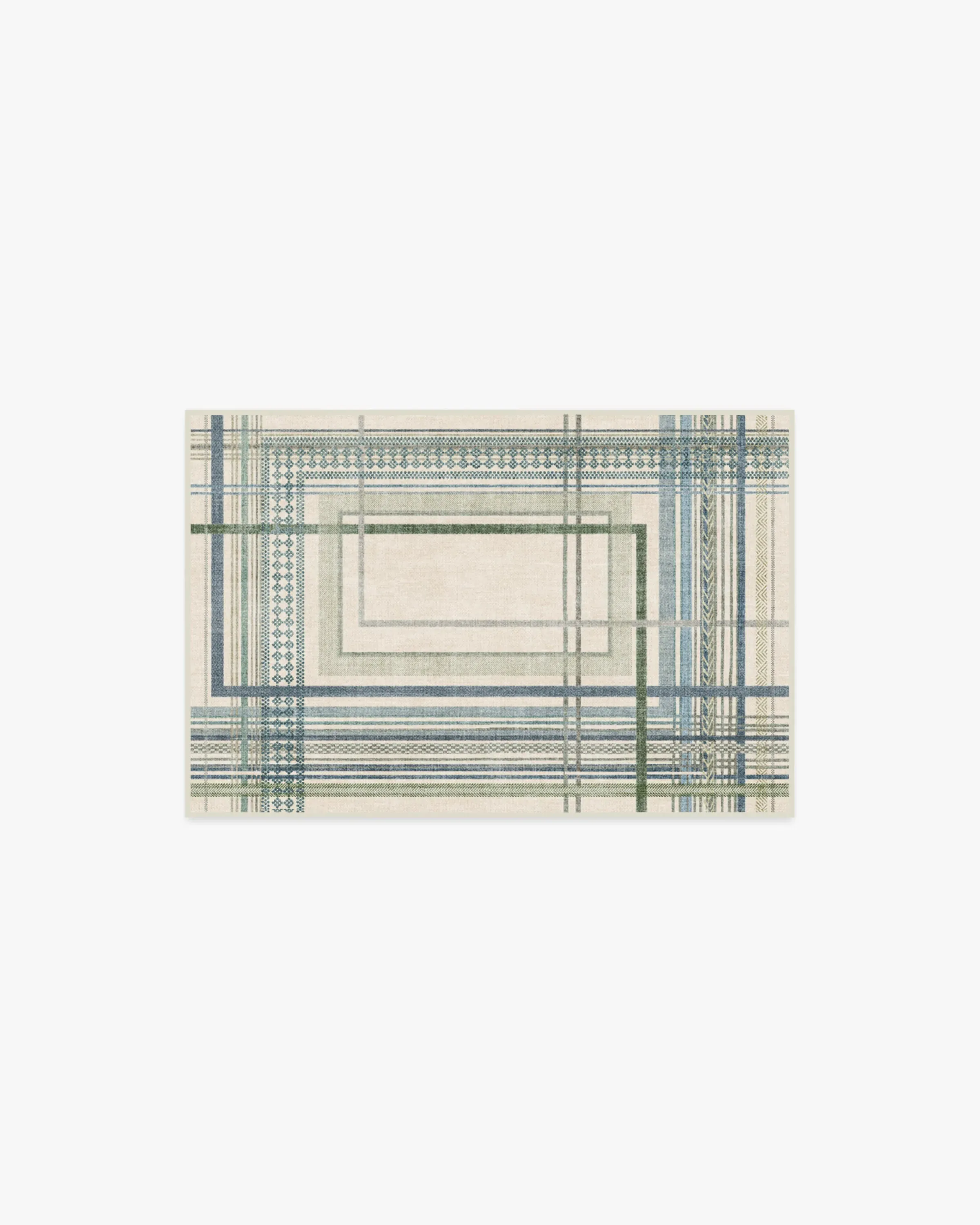 Machine Washable Area Rug - Blue & Green image