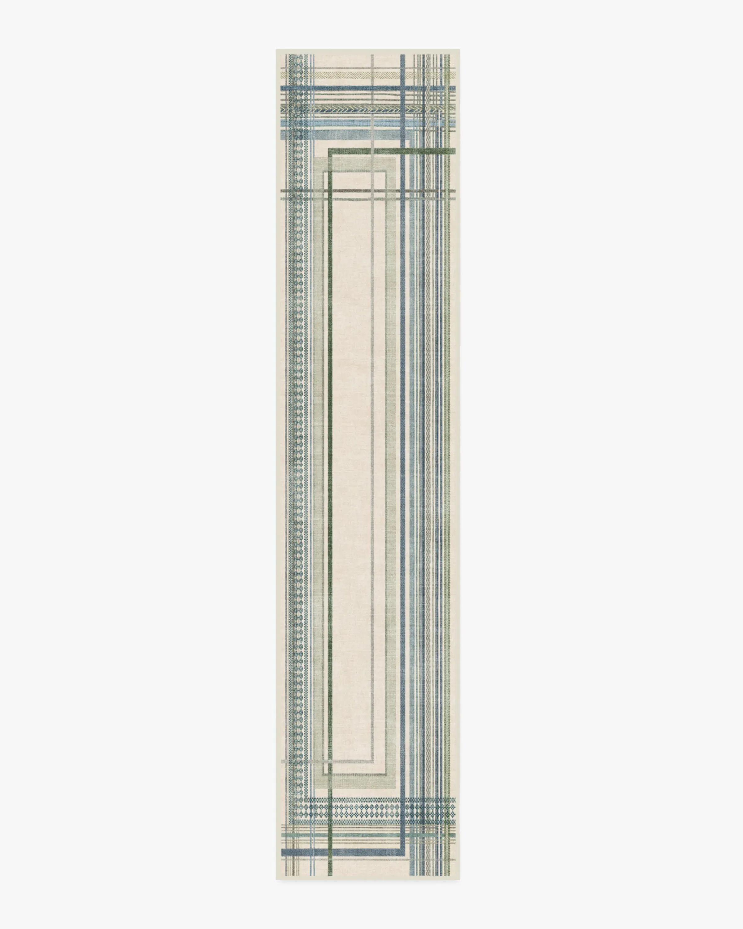Machine Washable Area Rug - Blue & Green