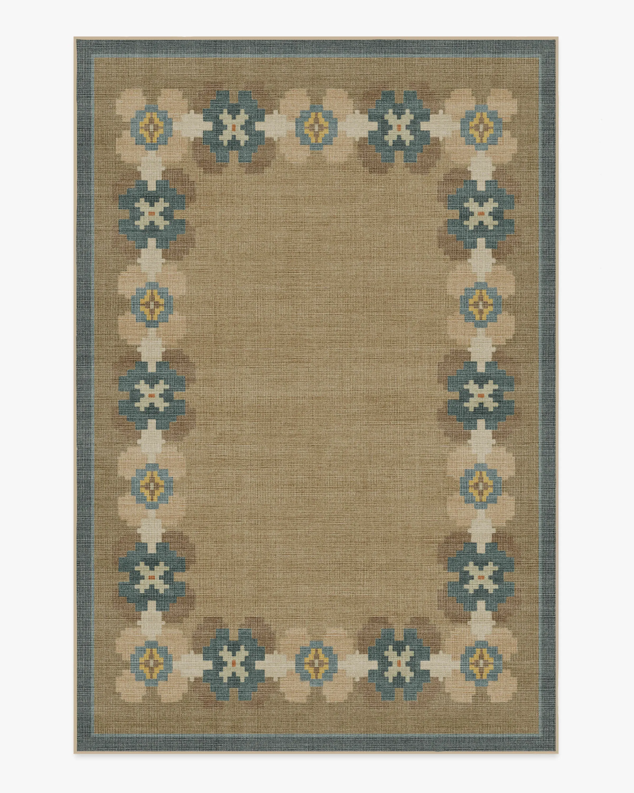 Machine Washable Area Rug - Blue, Polyester