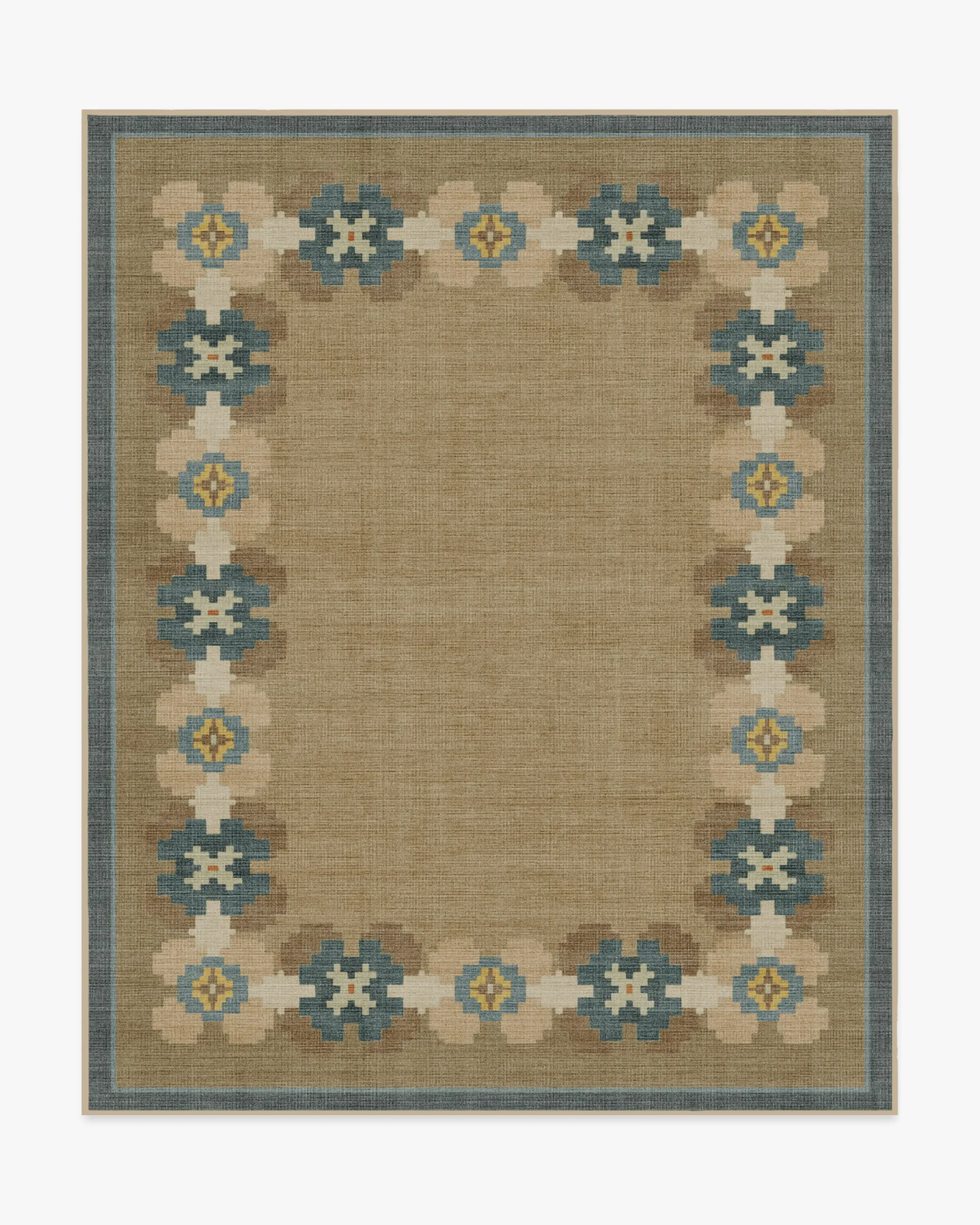Machine Washable Area Rug - Blue, Polyester