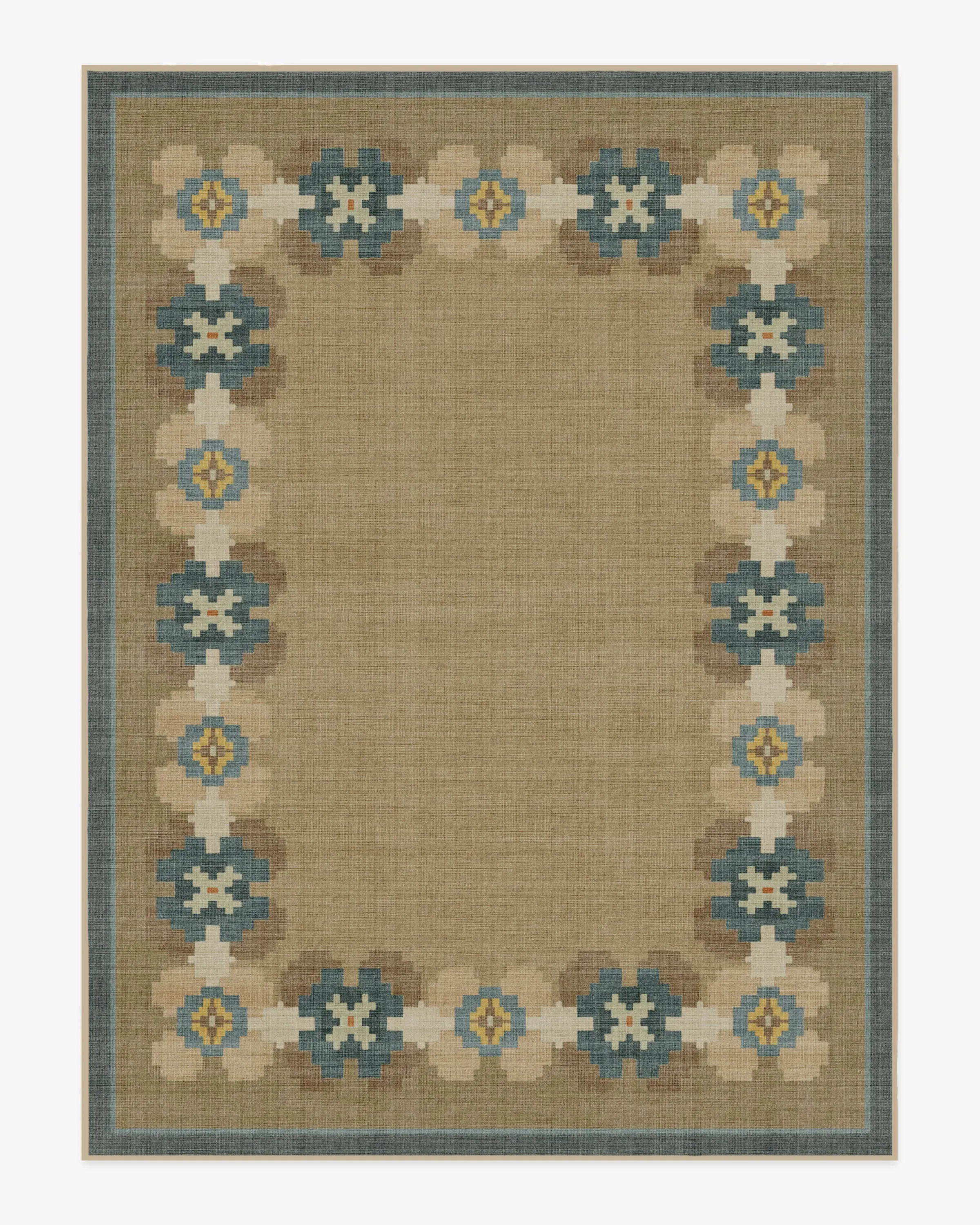 Machine Washable Area Rug - Blue, Polyester