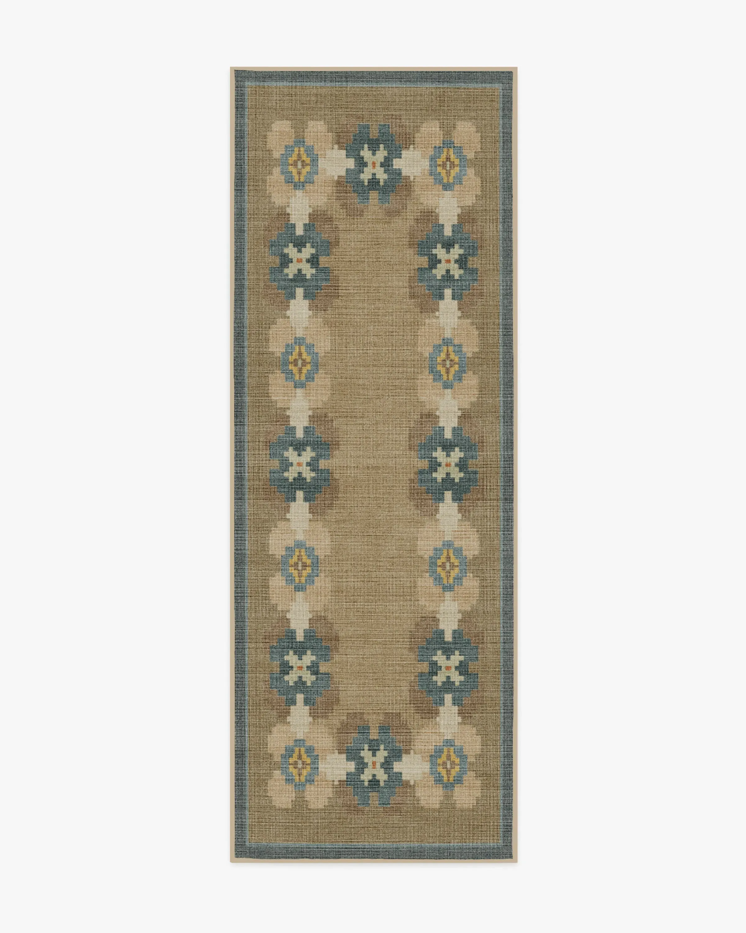 Machine Washable Area Rug - Blue, Polyester